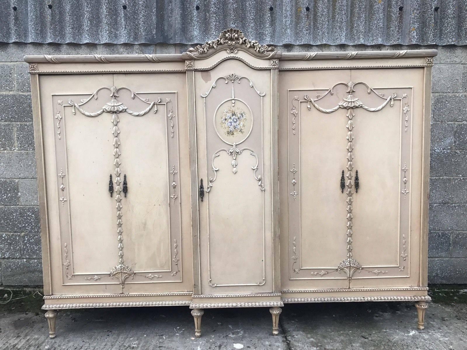 French Provincial Antique French Original Paint Armoire