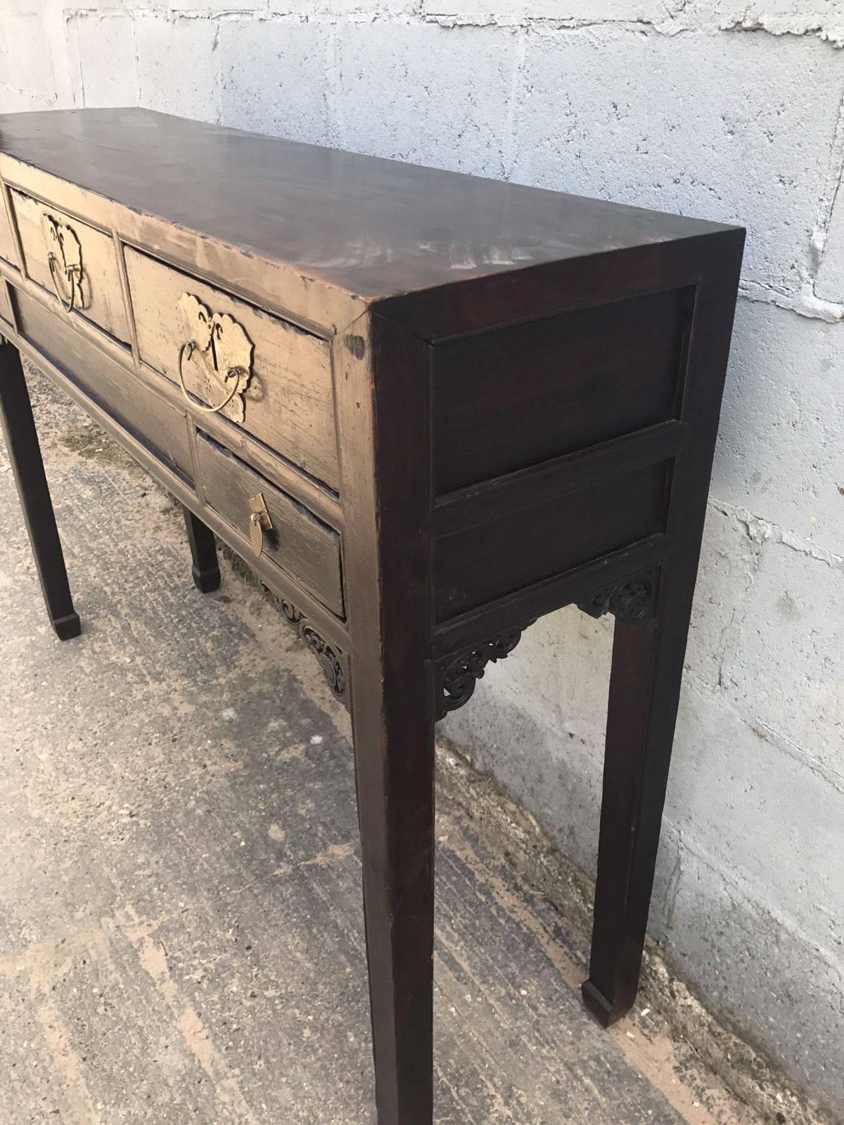 Stunning Antique Chinese Altar or Console Table In Distressed Condition In Lingfield, West Sussex