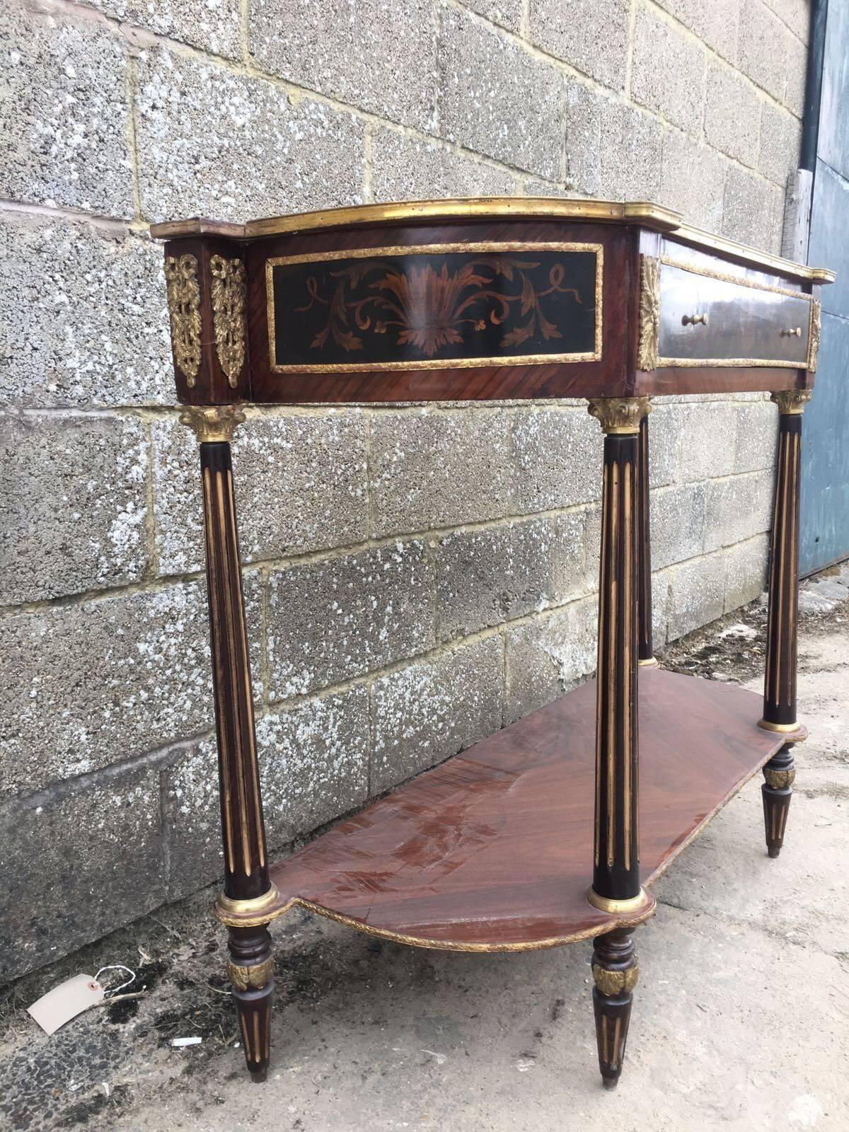 Woodwork Lovely French Antique Louis XV Console Table with Bronze
