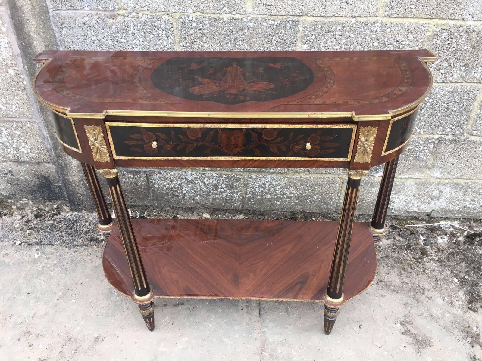 Lovely French Antique Louis XV Console Table with Bronze In Distressed Condition In Lingfield, West Sussex