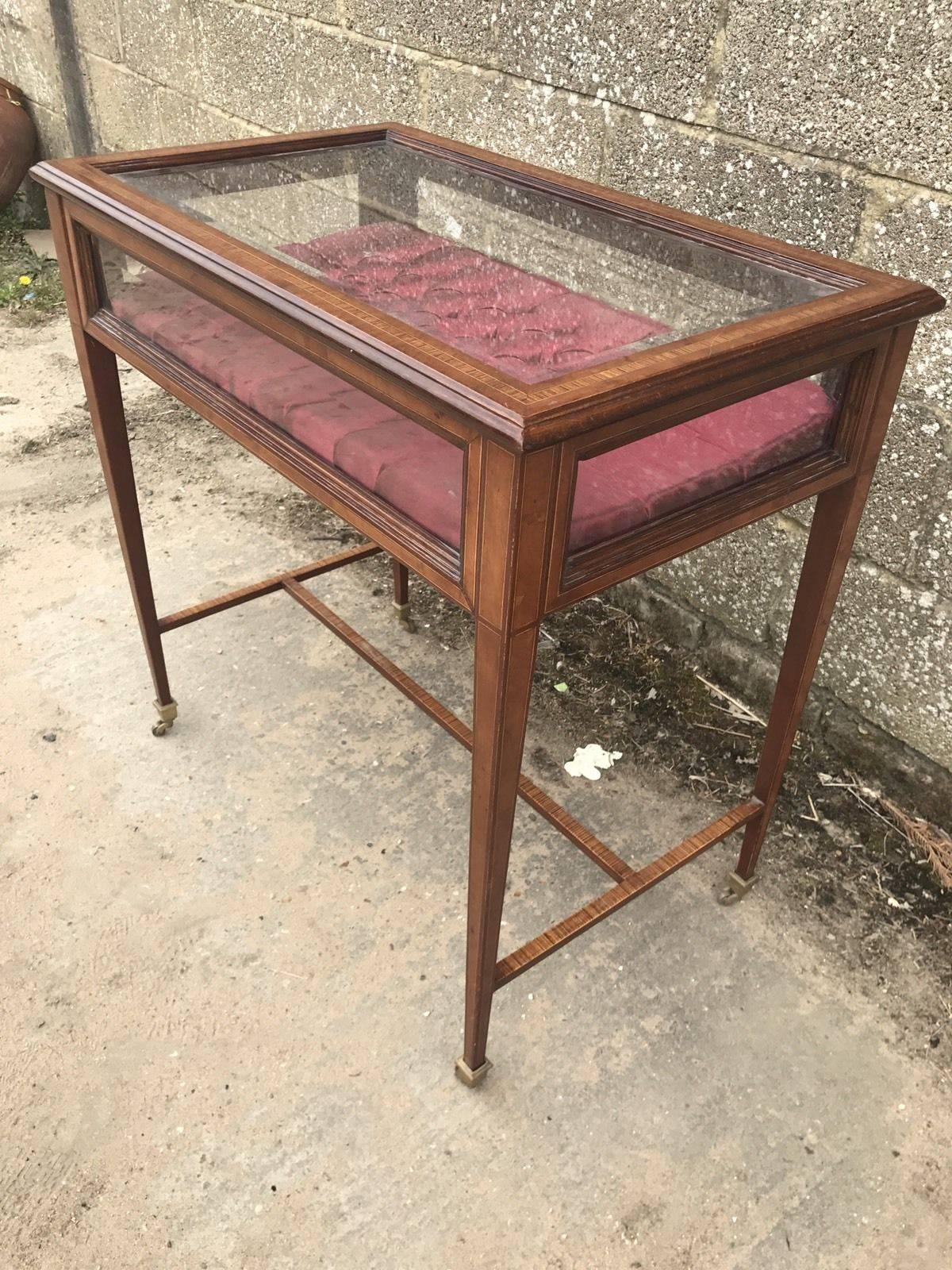 French Provincial Rare Antique French Inlaid Haberdashery Shop Display Case