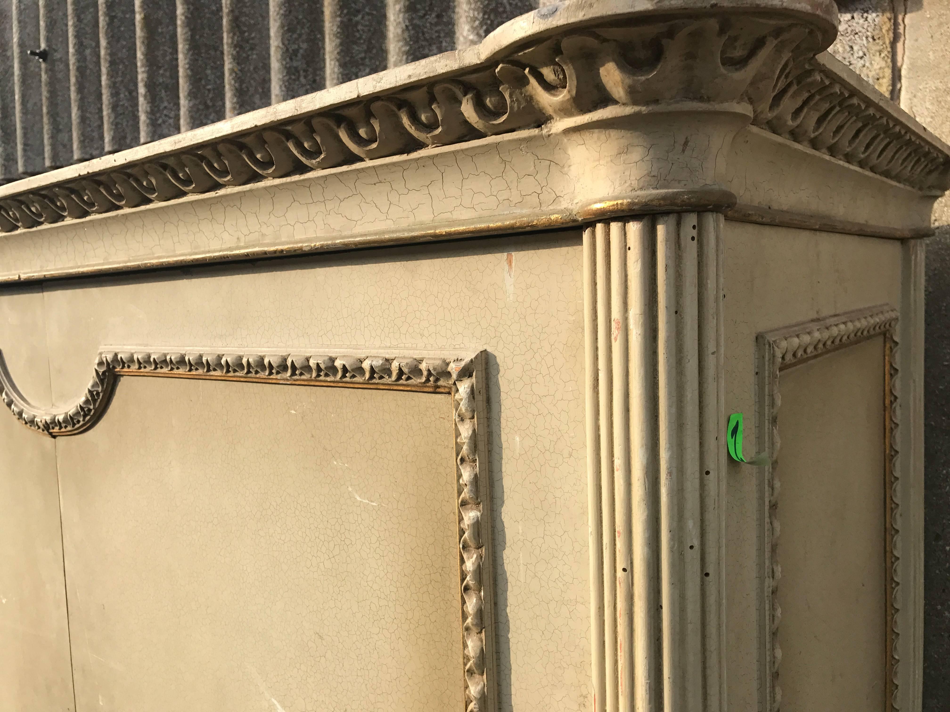 20th Century Stunning, 1930s Original Painted French Four-Door Armoire