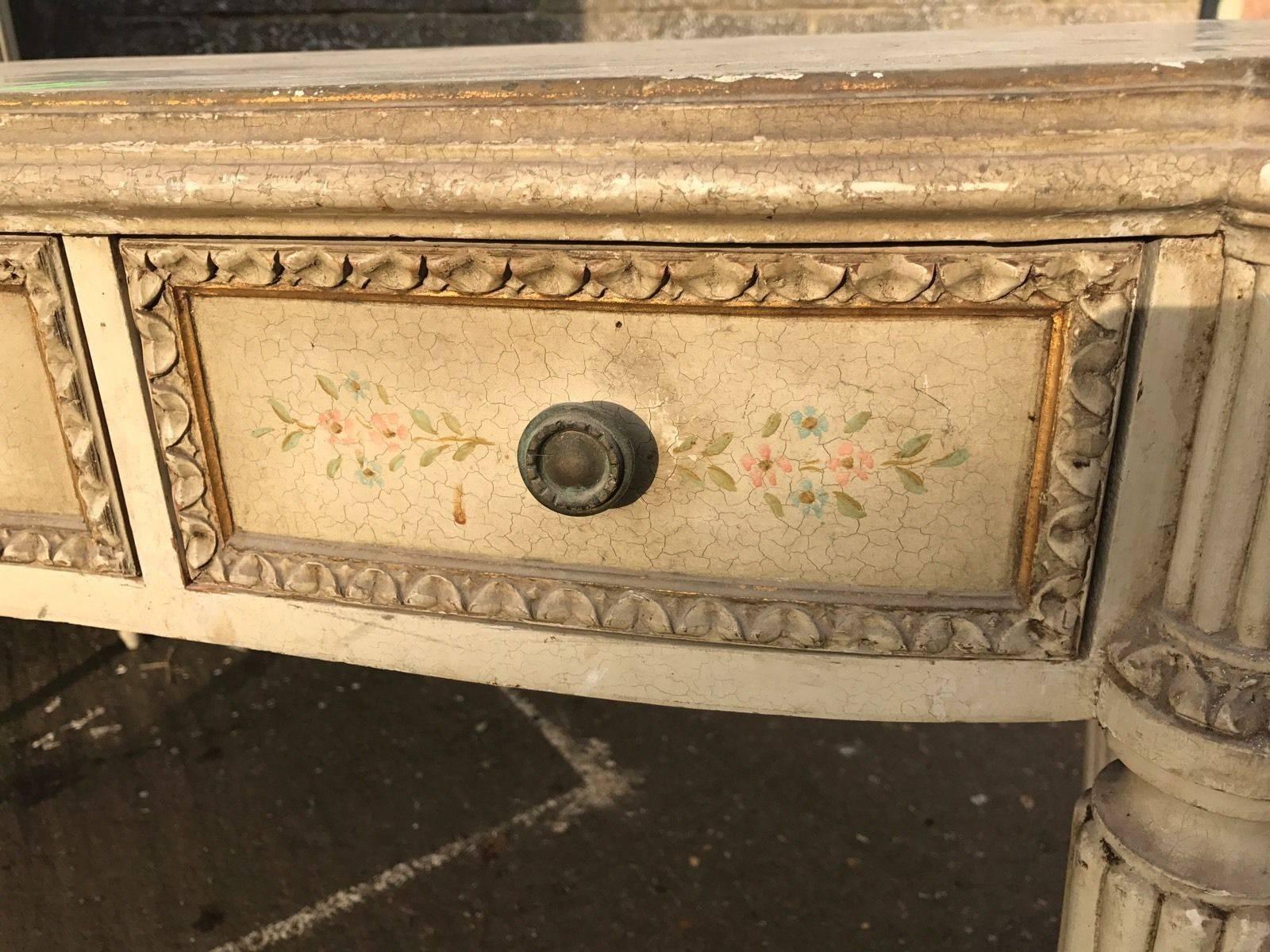 Louis XV French Antique Original Painted Consoleor or Dressing Table