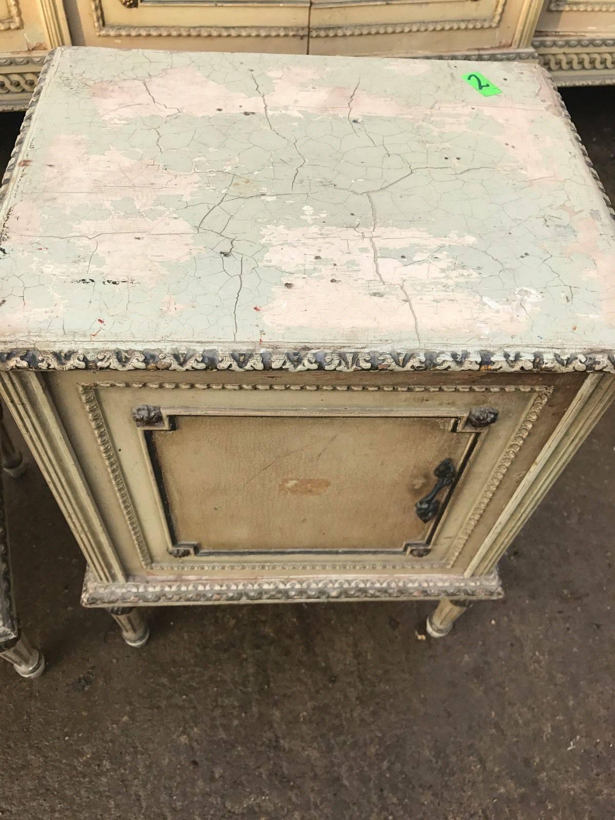 Pair of French Antique Bedside Tables In Distressed Condition In Lingfield, West Sussex