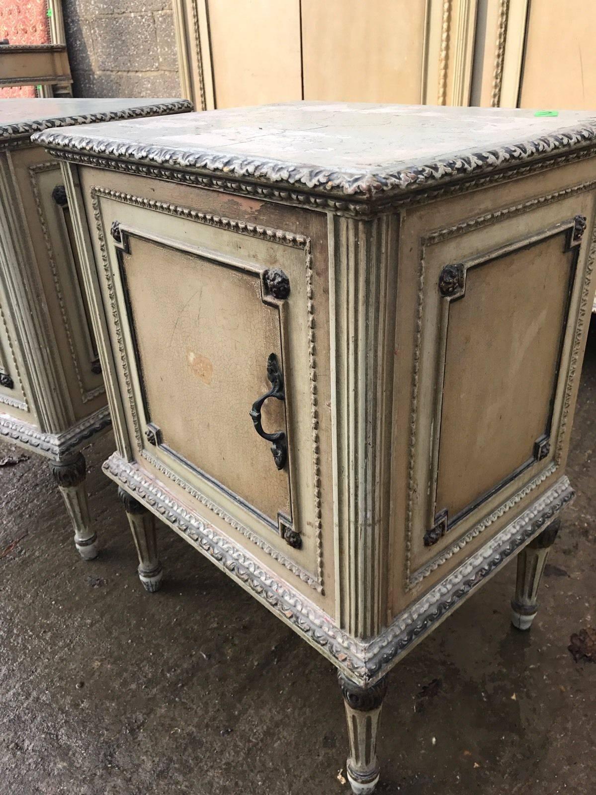 20th Century Pair of French Antique Bedside Tables