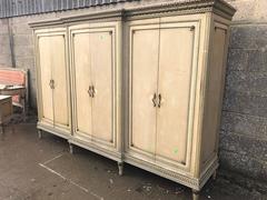 French Antique Six-Door Breakfront Armoire