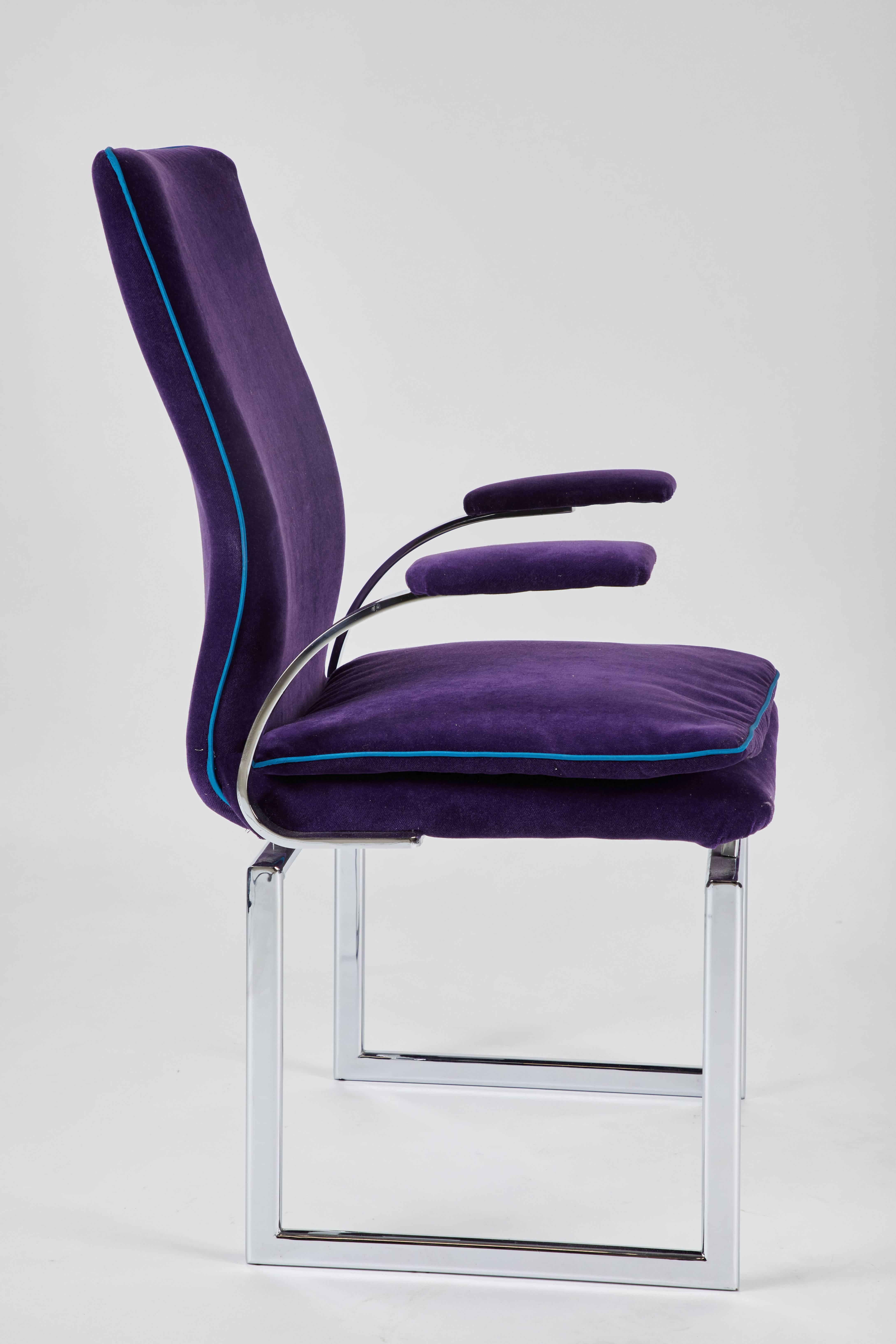 Moderne Paire de fauteuils chrome vintage en vente