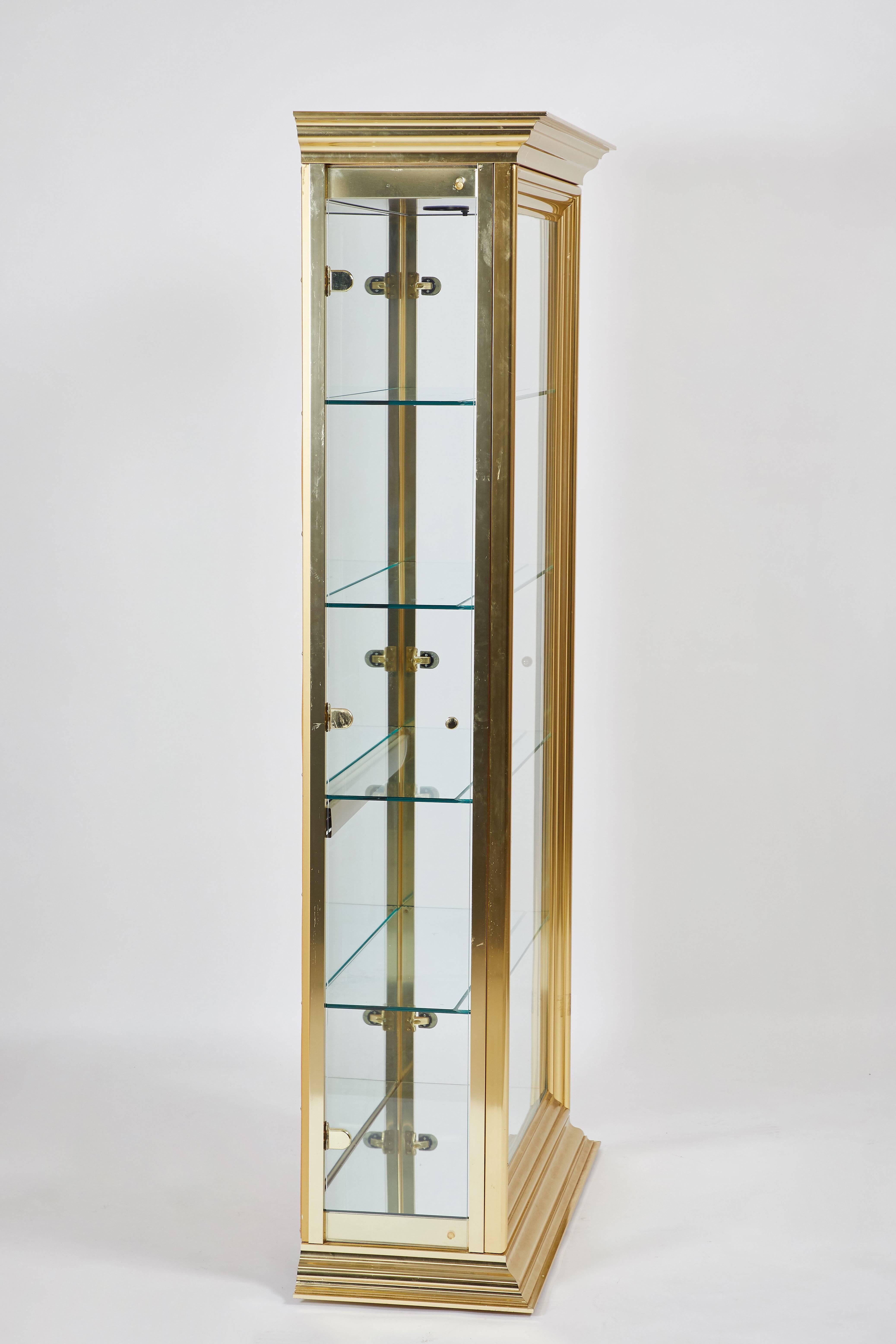 Mastercraft Style Brass Display Cabinet 1