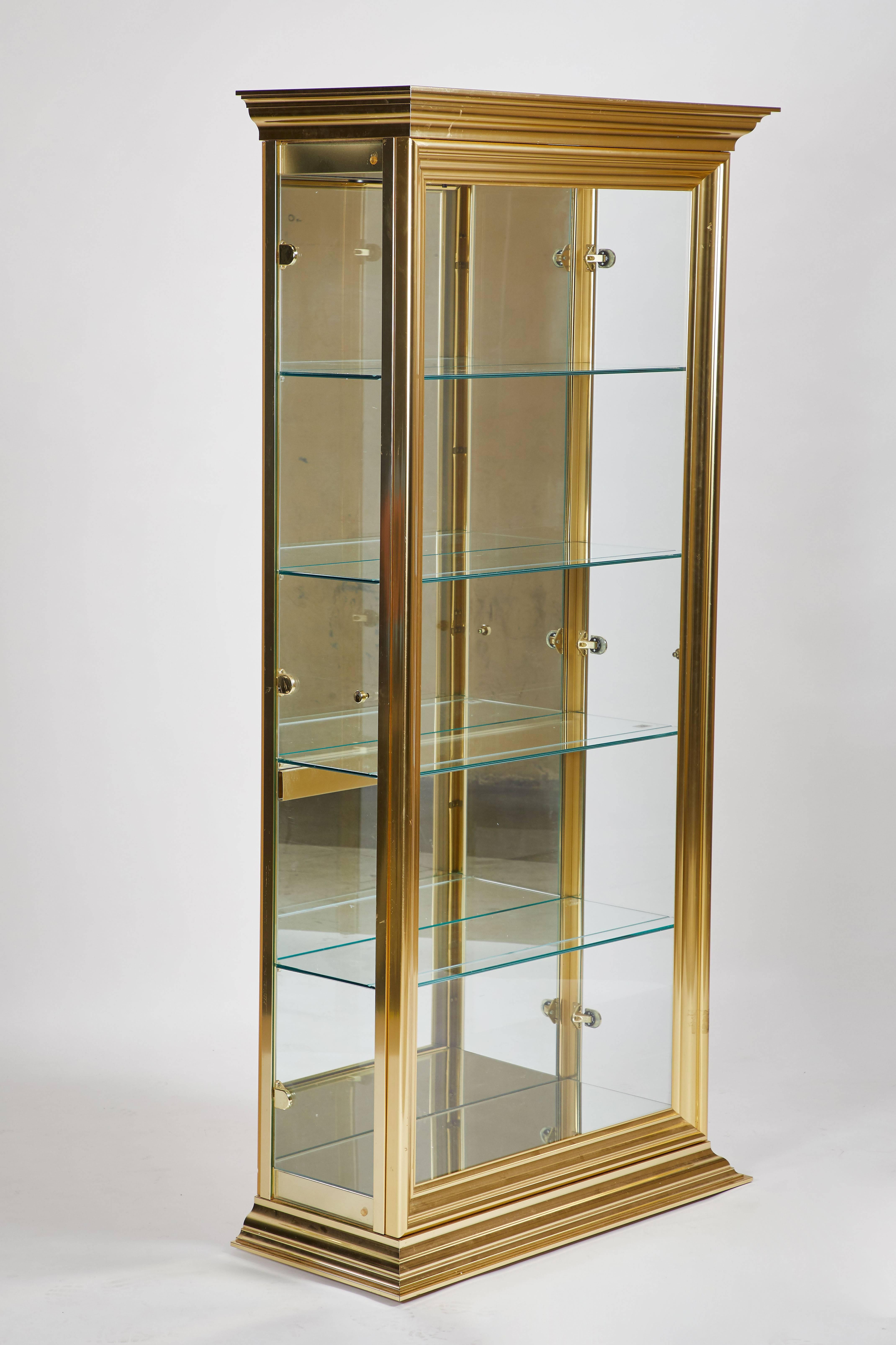 American Mastercraft Style Brass Display Cabinet