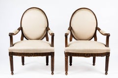 Pair of Antique Italian Neoclassical Style Armchairs