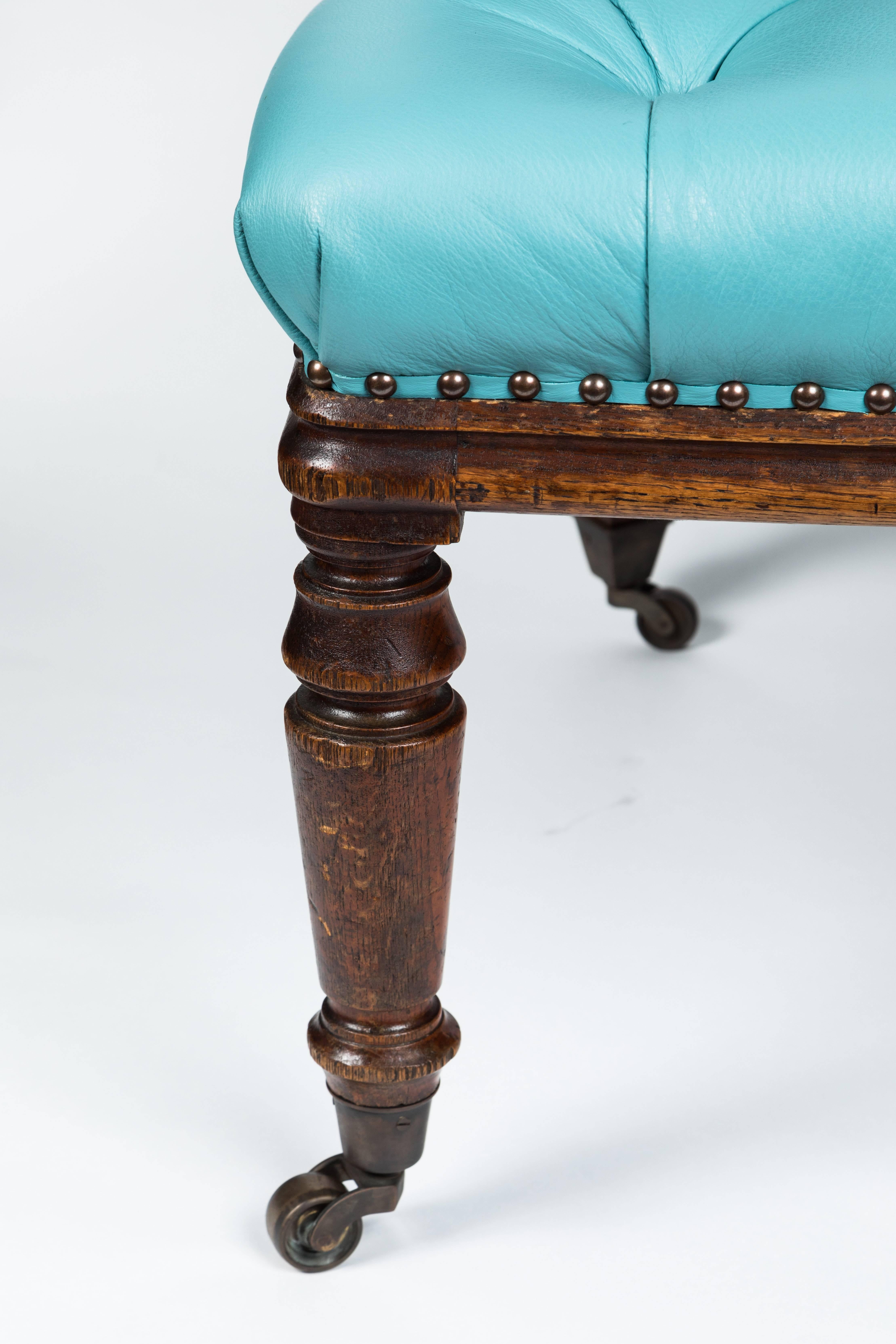 turquoise leather chair