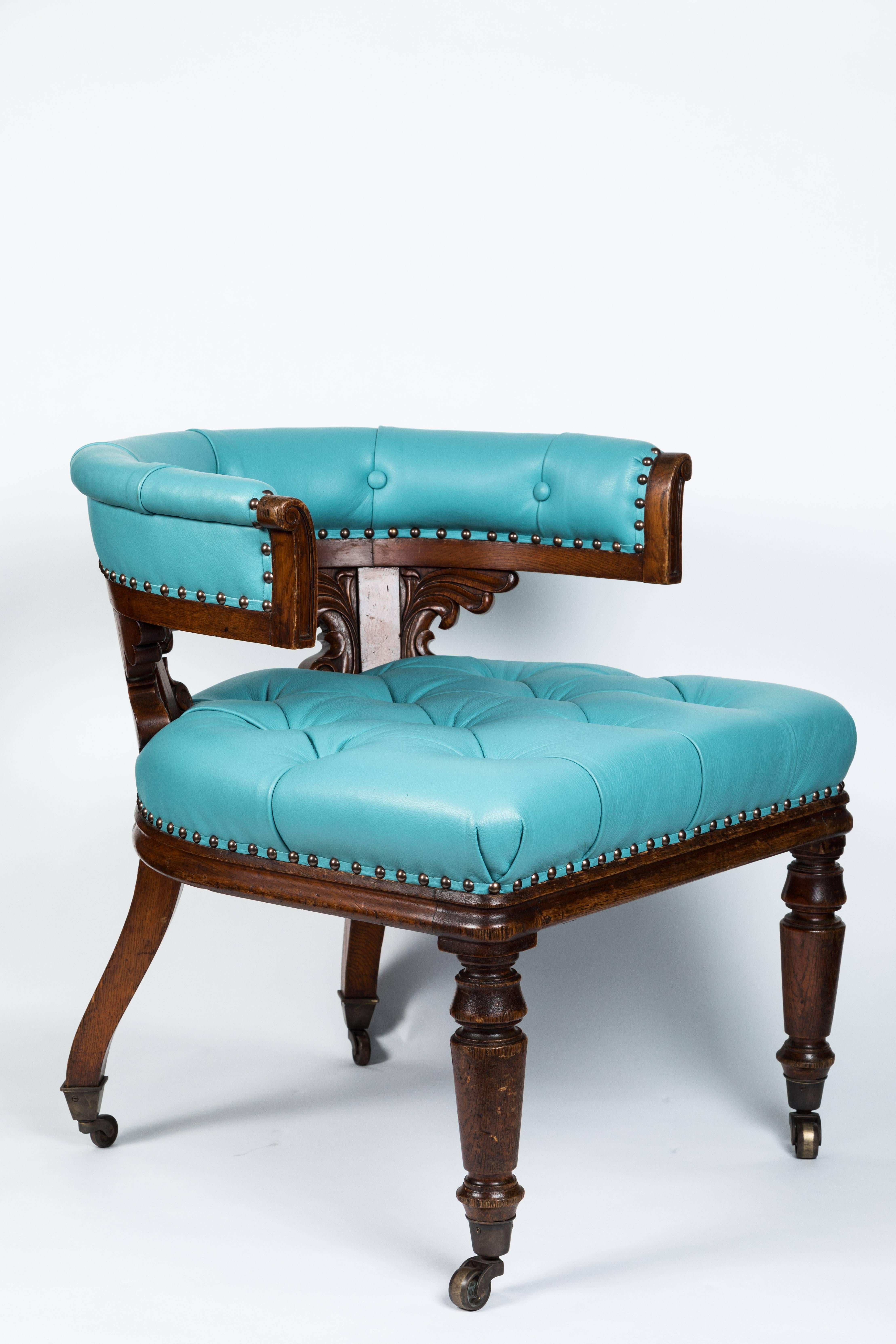 turquoise chairs leather
