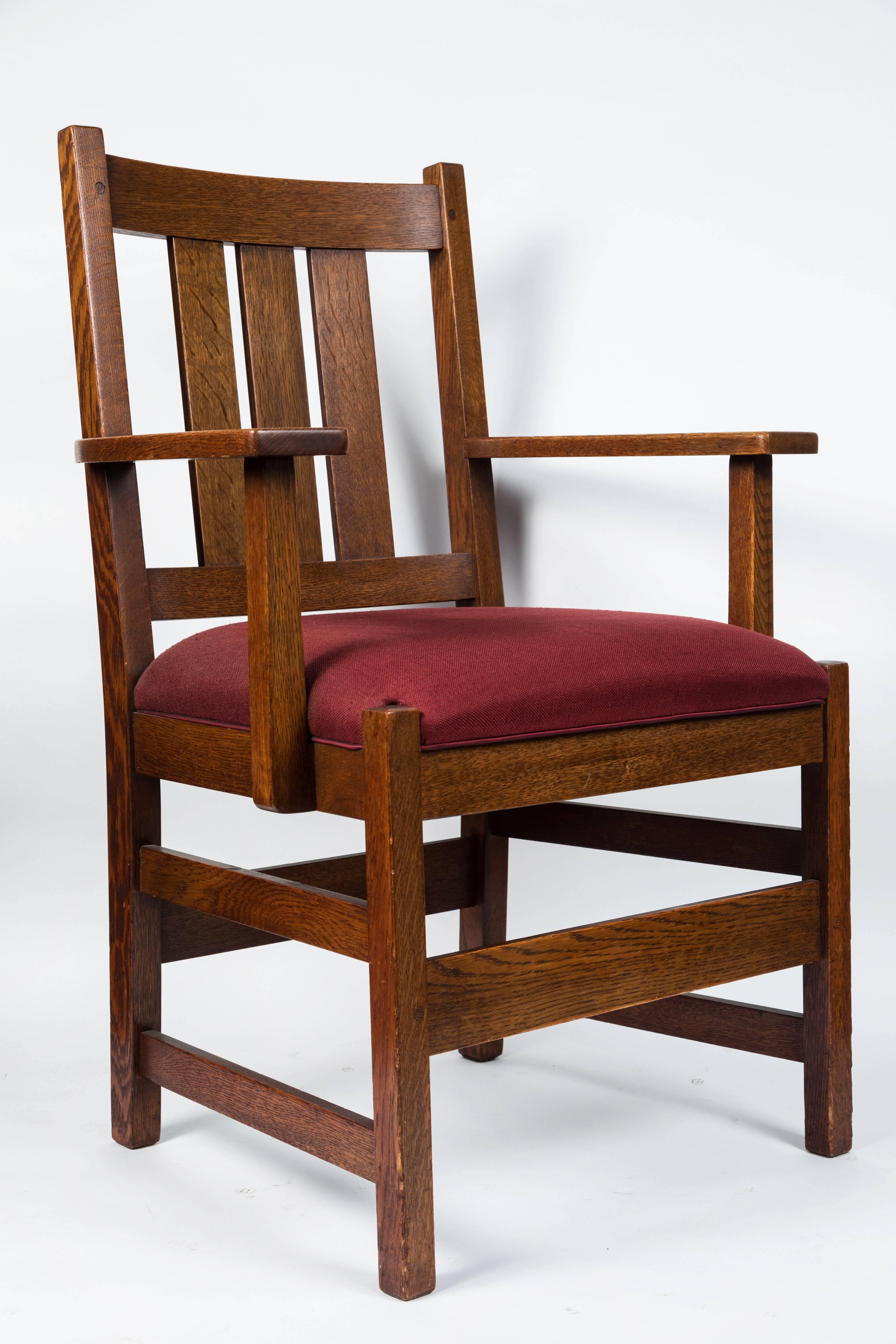 American Pair of Signed Stickley Armchairs