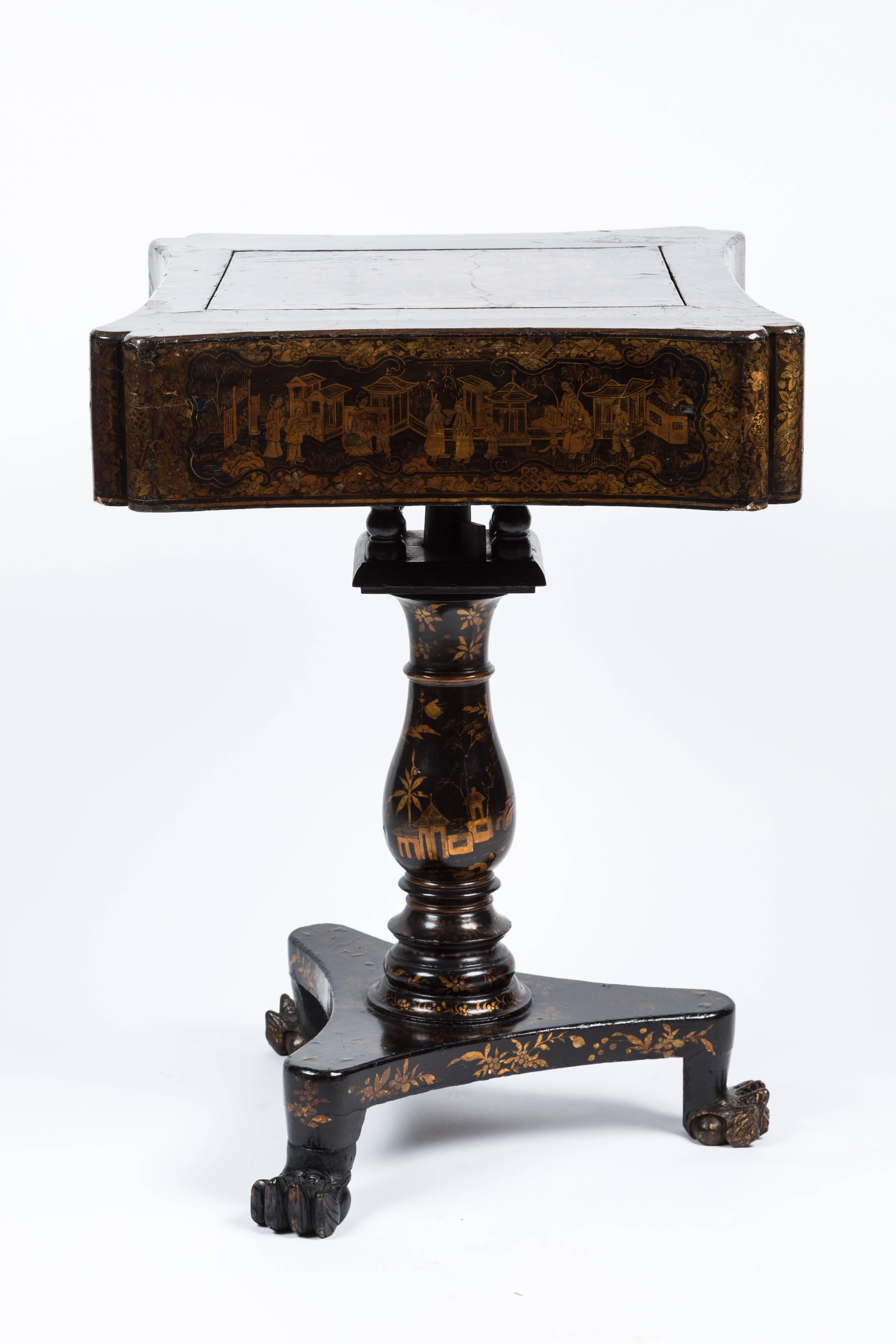 Wood 19th Century Regency Chinoiserie End Table