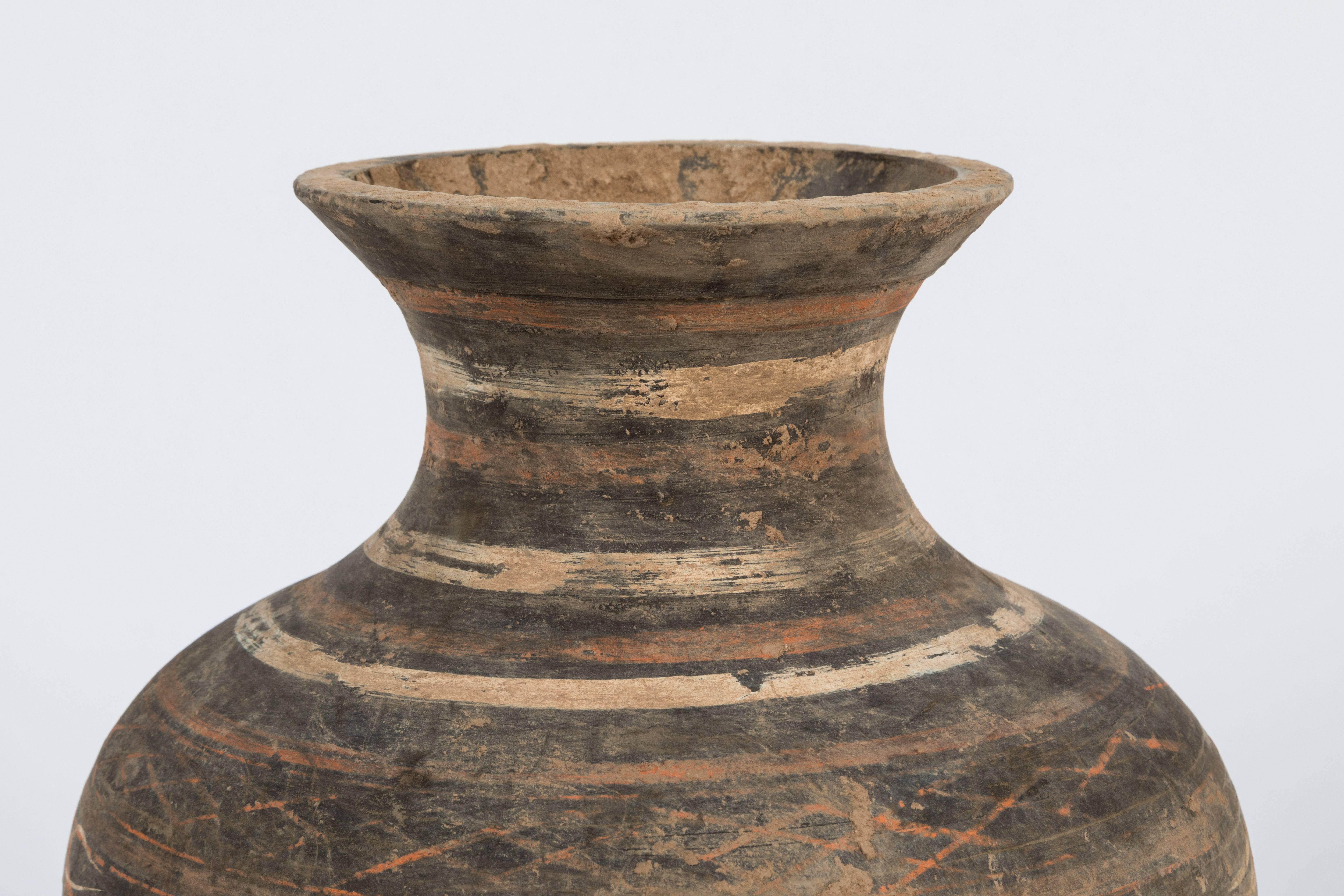 Large Han dynasty hu jar ceramic sculpture, China, 206 B.C-220 A.D.