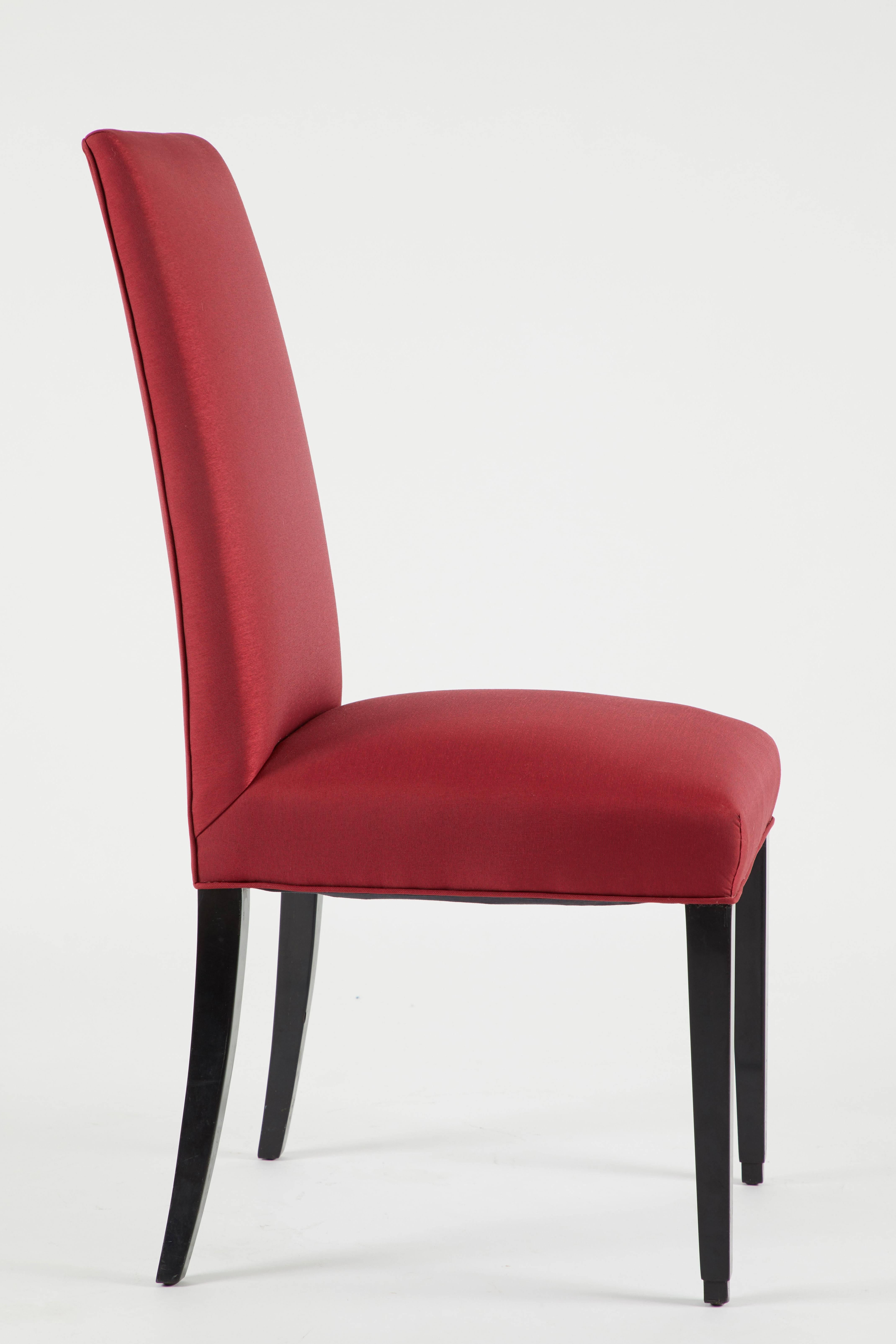 Modern Set of 12 Red Dining Chairs For Sale