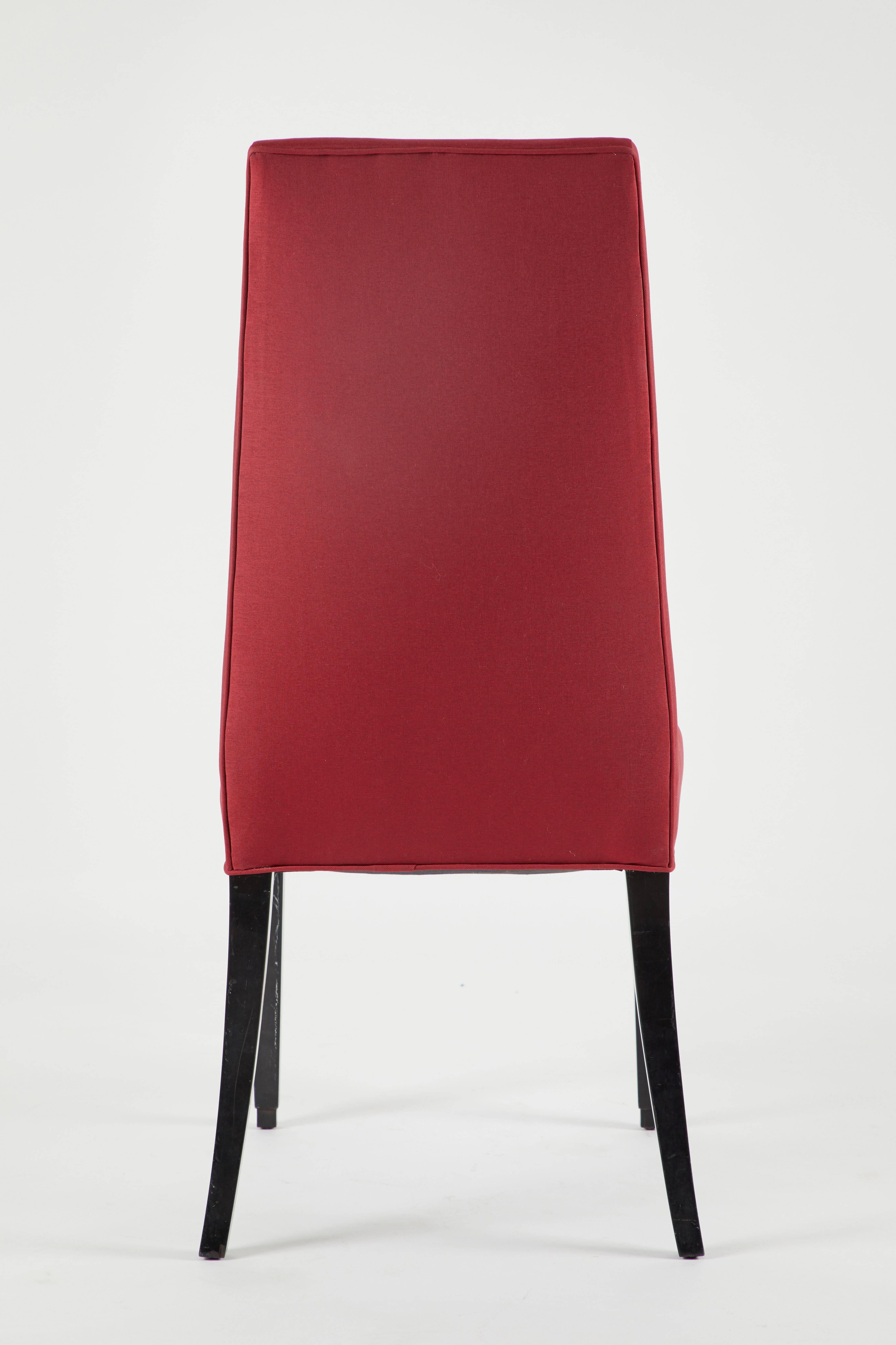 American Set of 12 Red Dining Chairs For Sale