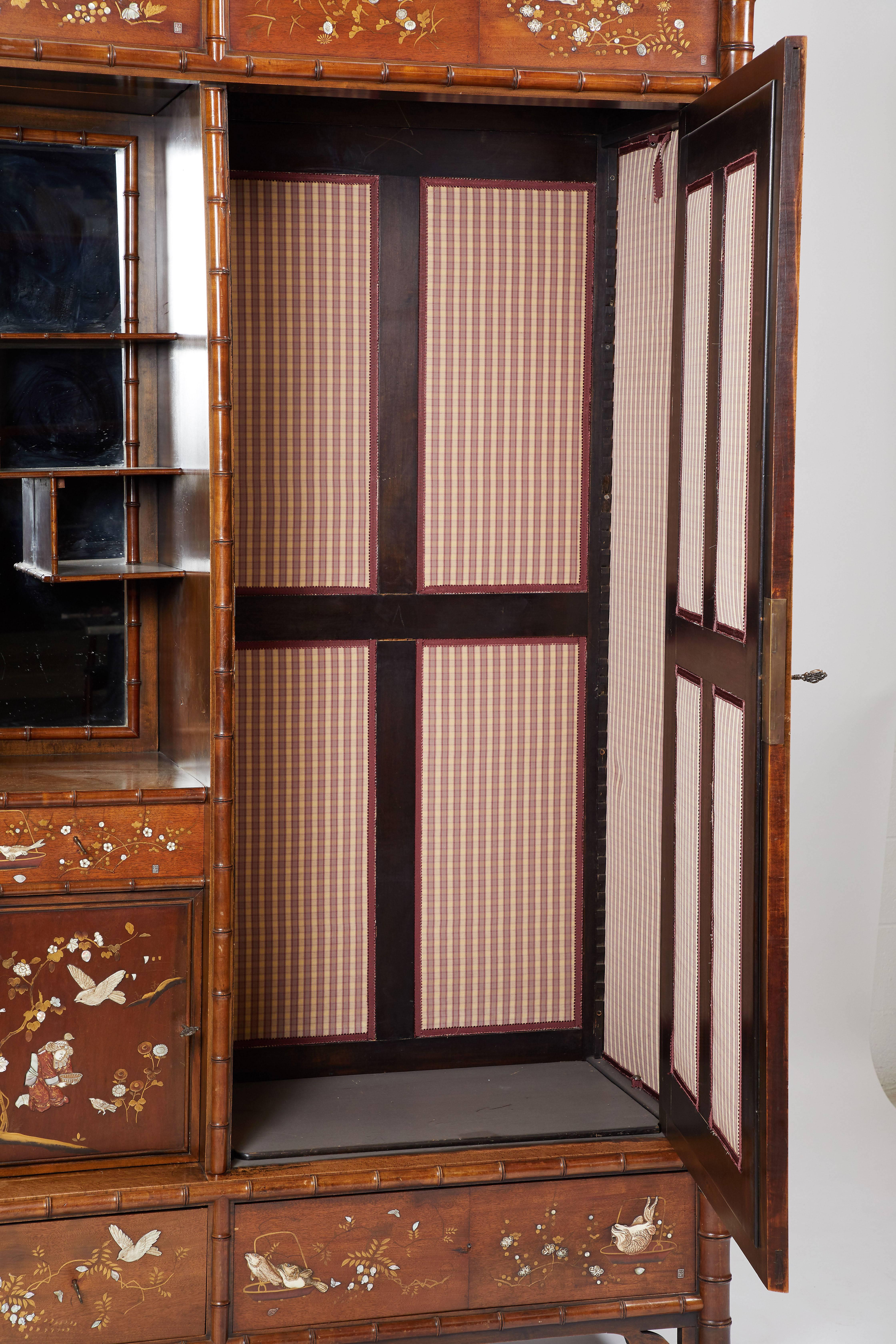 Faux Bamboo Armoire For Sale 1