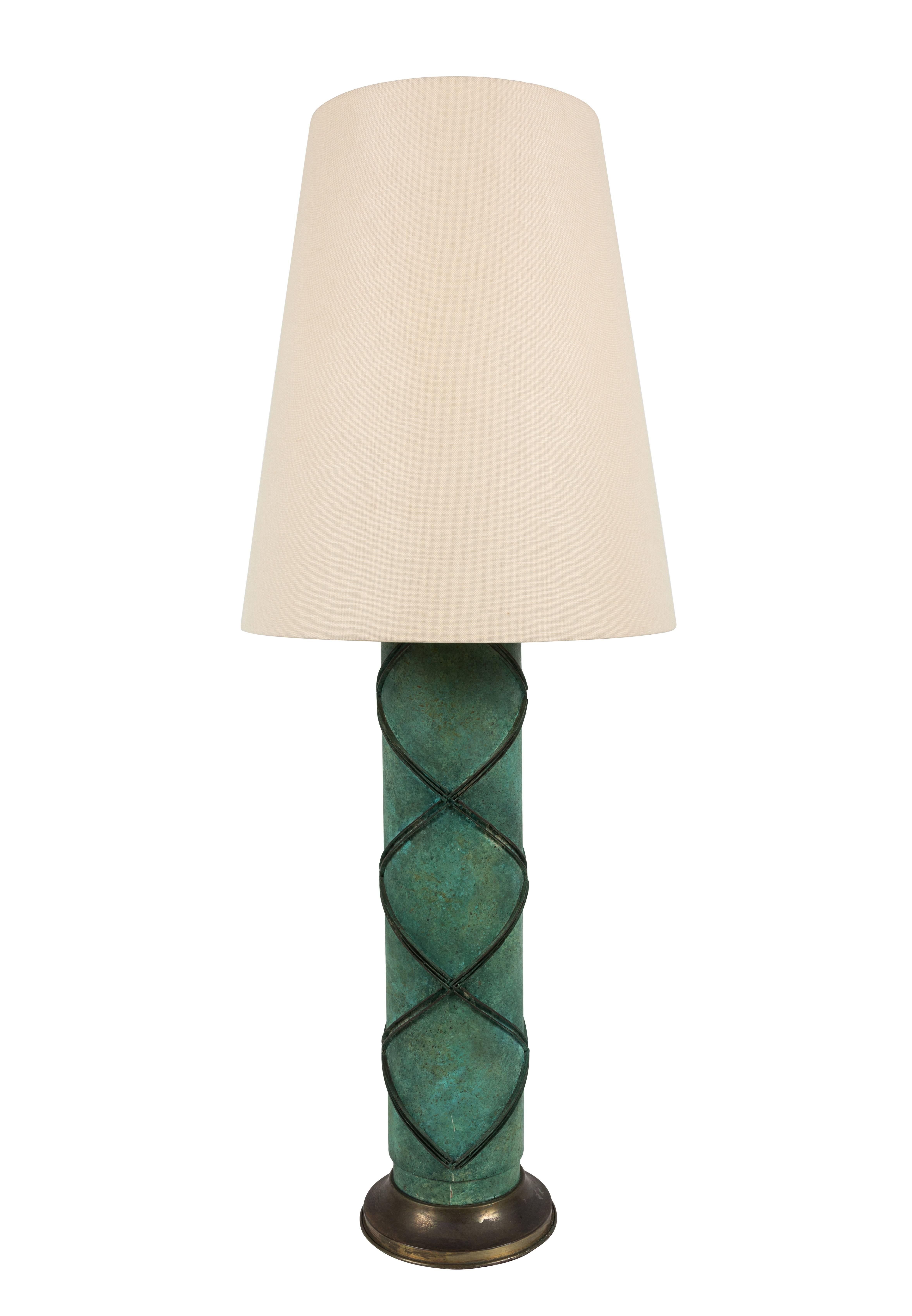 20th Century Midcentury Verdigris Table Lamp For Sale