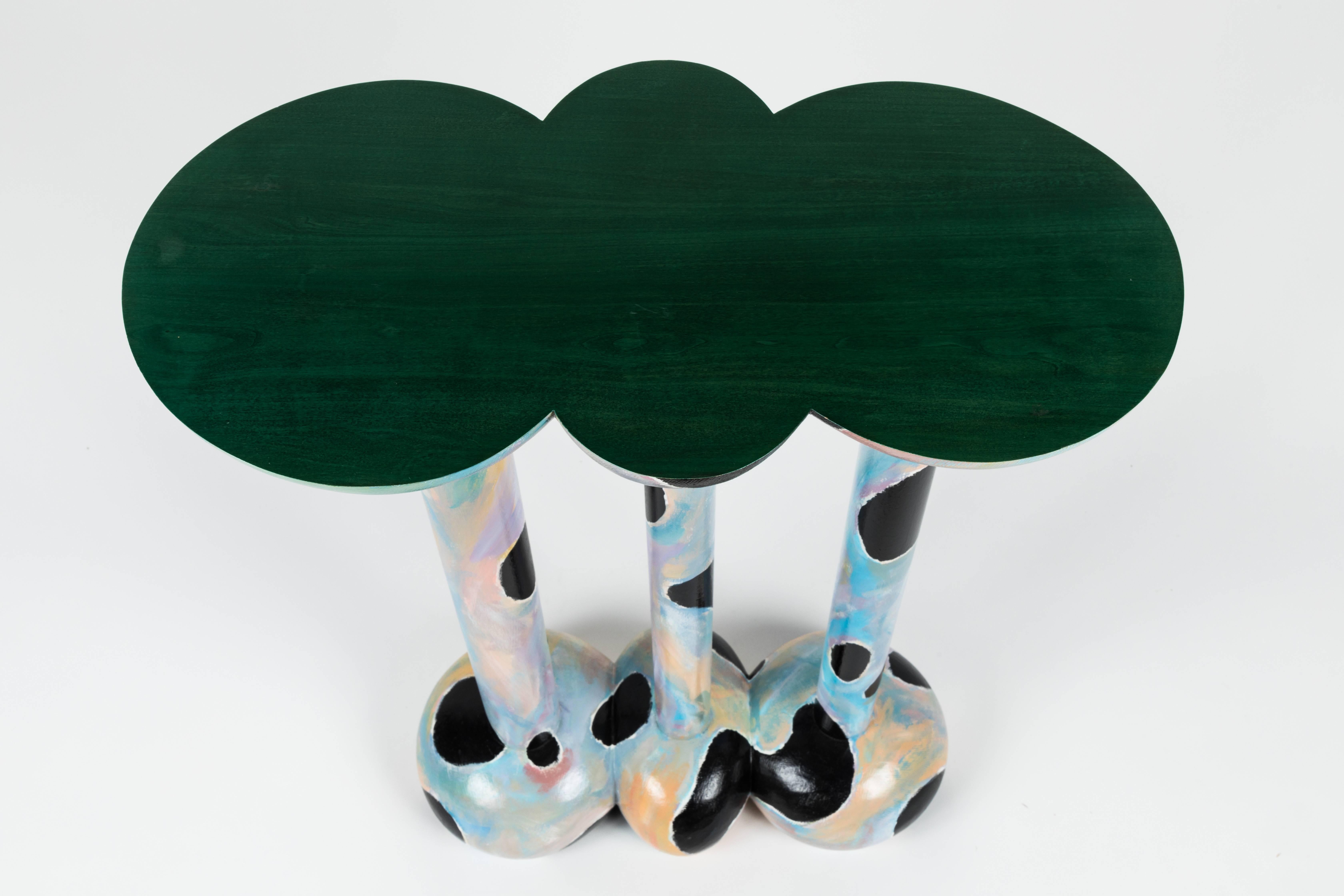 Hand-Painted Important Side Table by Wendell Castle