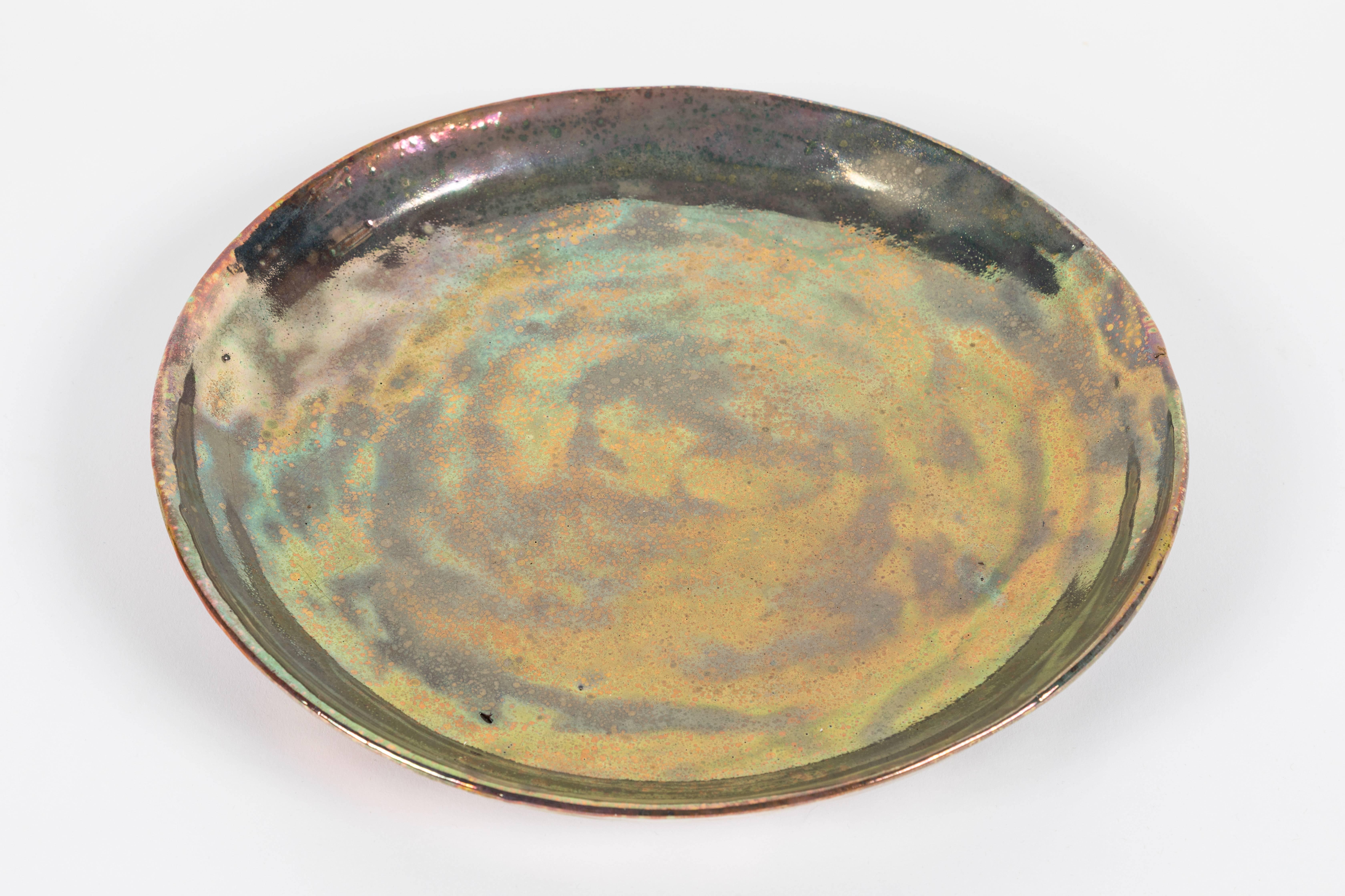 American Beatrice Wood Iridescent Earthenware Charger