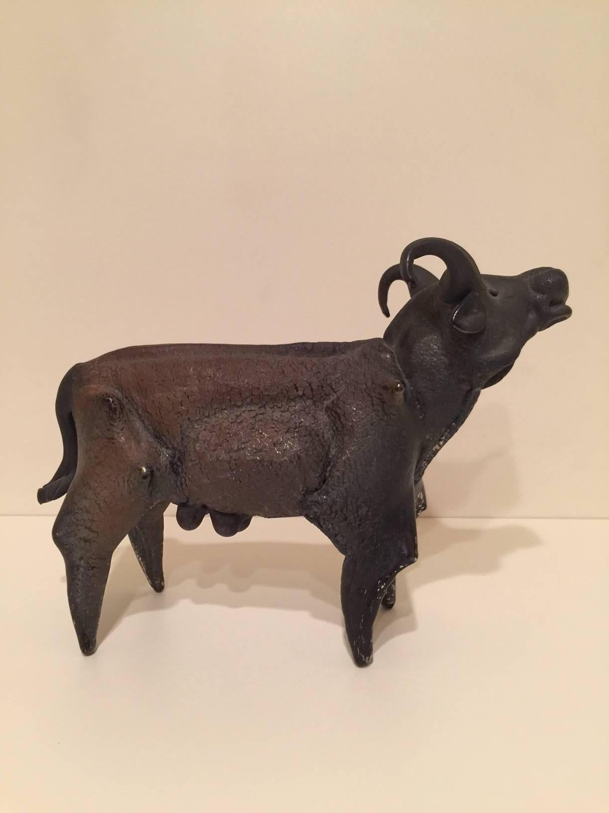 Mid-Century Modern Alfredo Barbini Murano Glass Buffalo For Sale