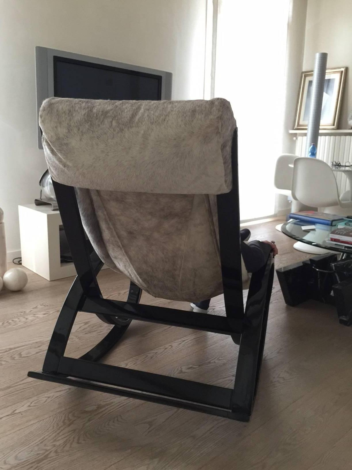 Mid-Century Modern Gae Aulenti Sgarsul Rocking Chair for Poltronova