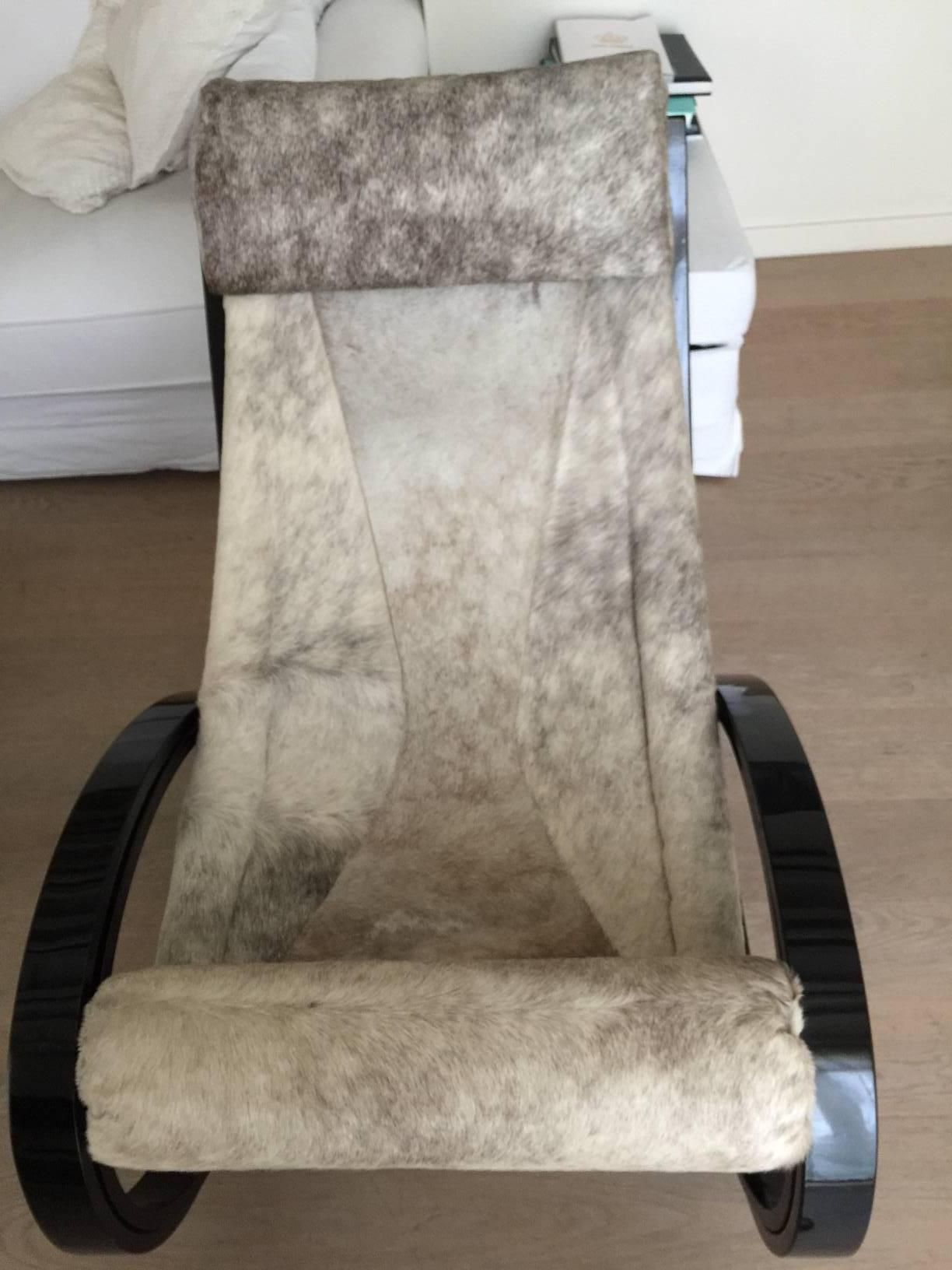 Italian Gae Aulenti Sgarsul Rocking Chair for Poltronova