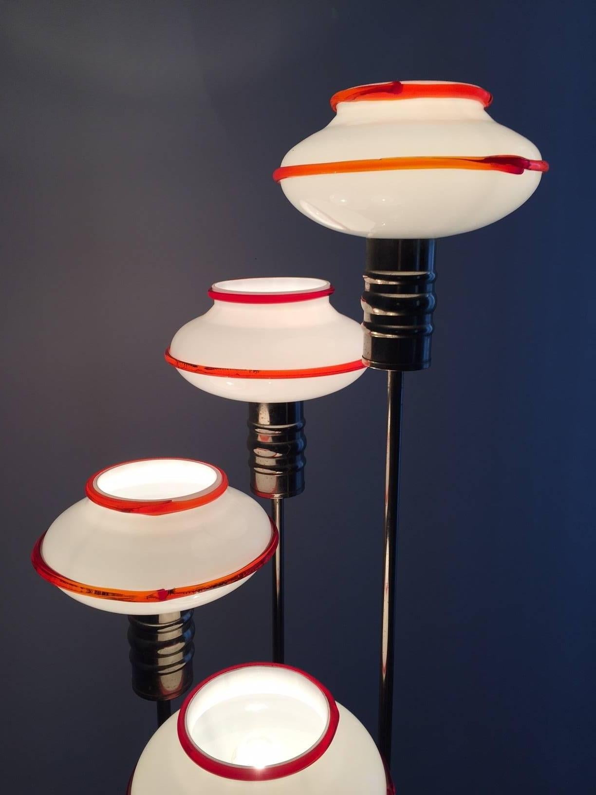 Steel 1970 Space Age Floor Lamp by Leucos Murano For Sale