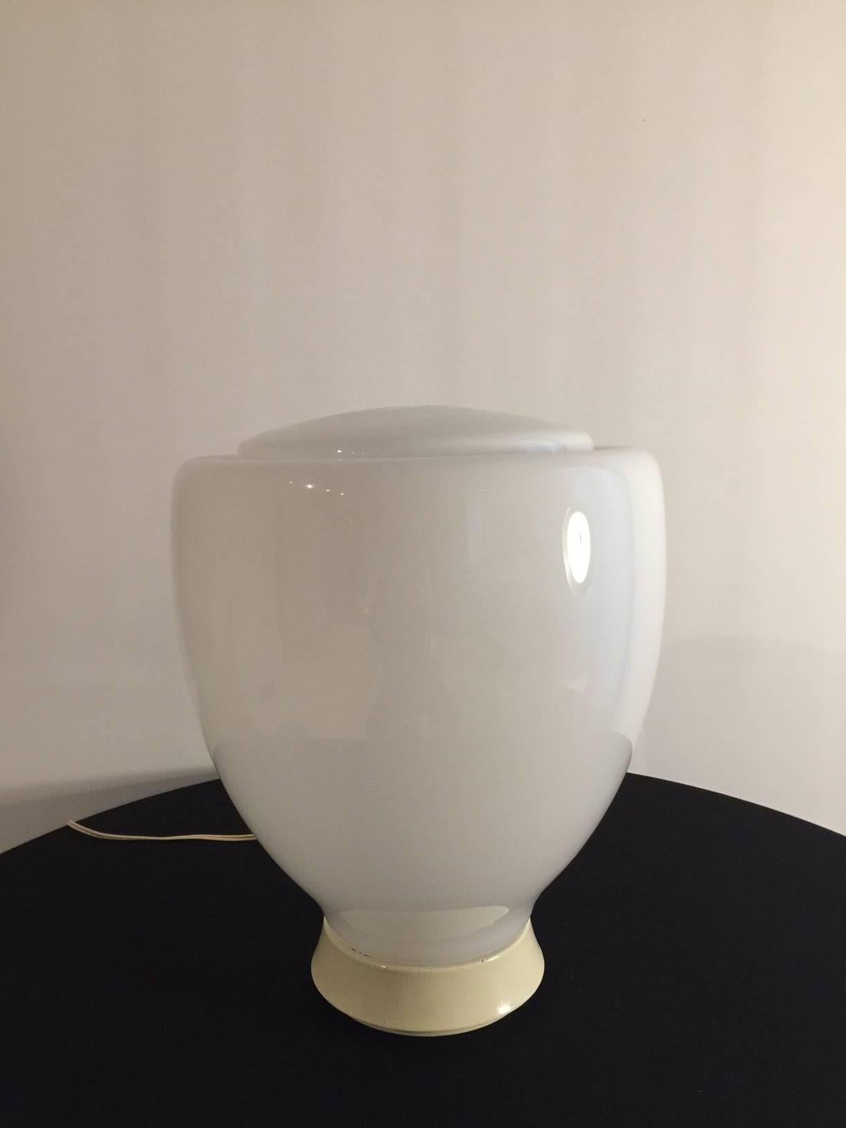 Italian Claudio Salocchi big glass Table Lamp Lumenform, 1968 For Sale