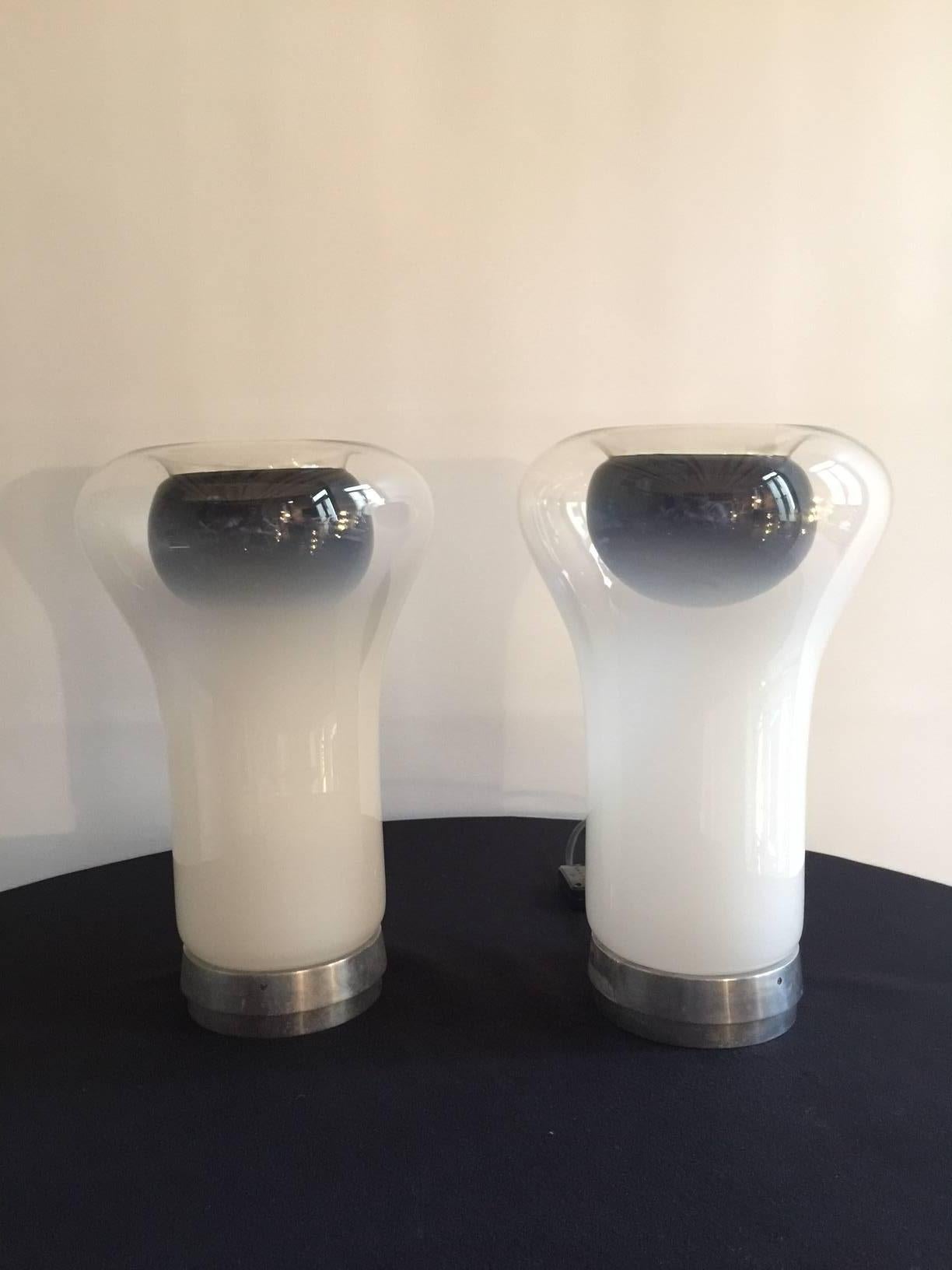 Angelo Mangiarotti Pair of Saffo Table Lamps for Artemide, 1967 For Sale 1