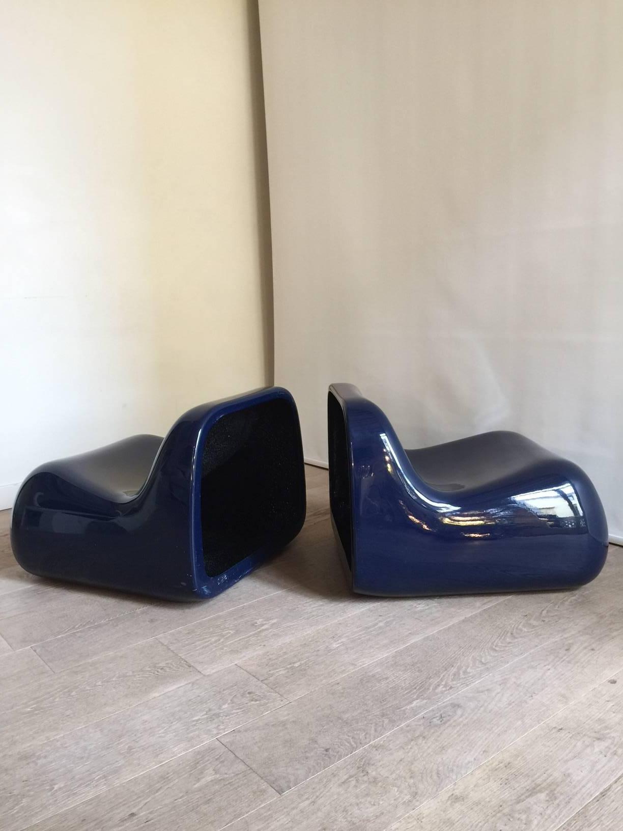 Mid-20th Century Jumbo Armchairs by Alberto Rosselli, 1968, Set of Two For Sale