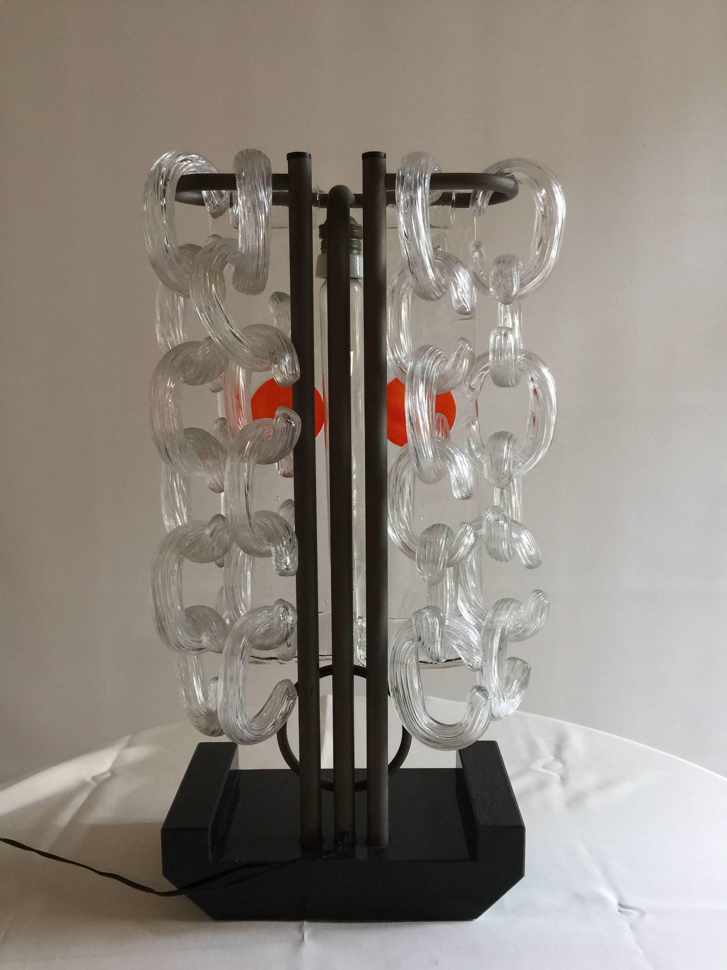 Ettore Sottsass Big Marble and Glass Table Lamp, Murano, 1970s For Sale 2