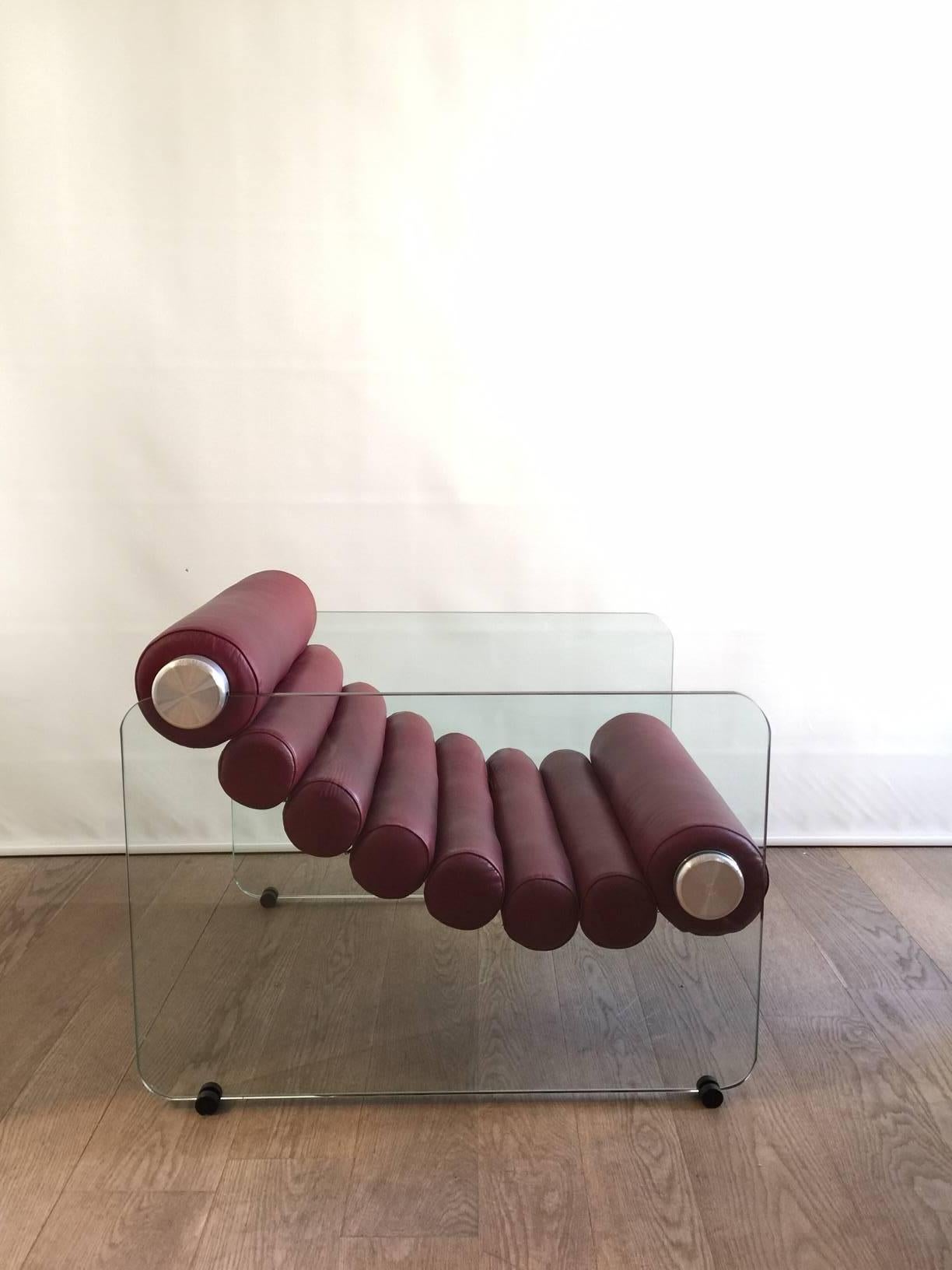 Italian Fabio Lenci Hyaline Lounge Chair For Sale