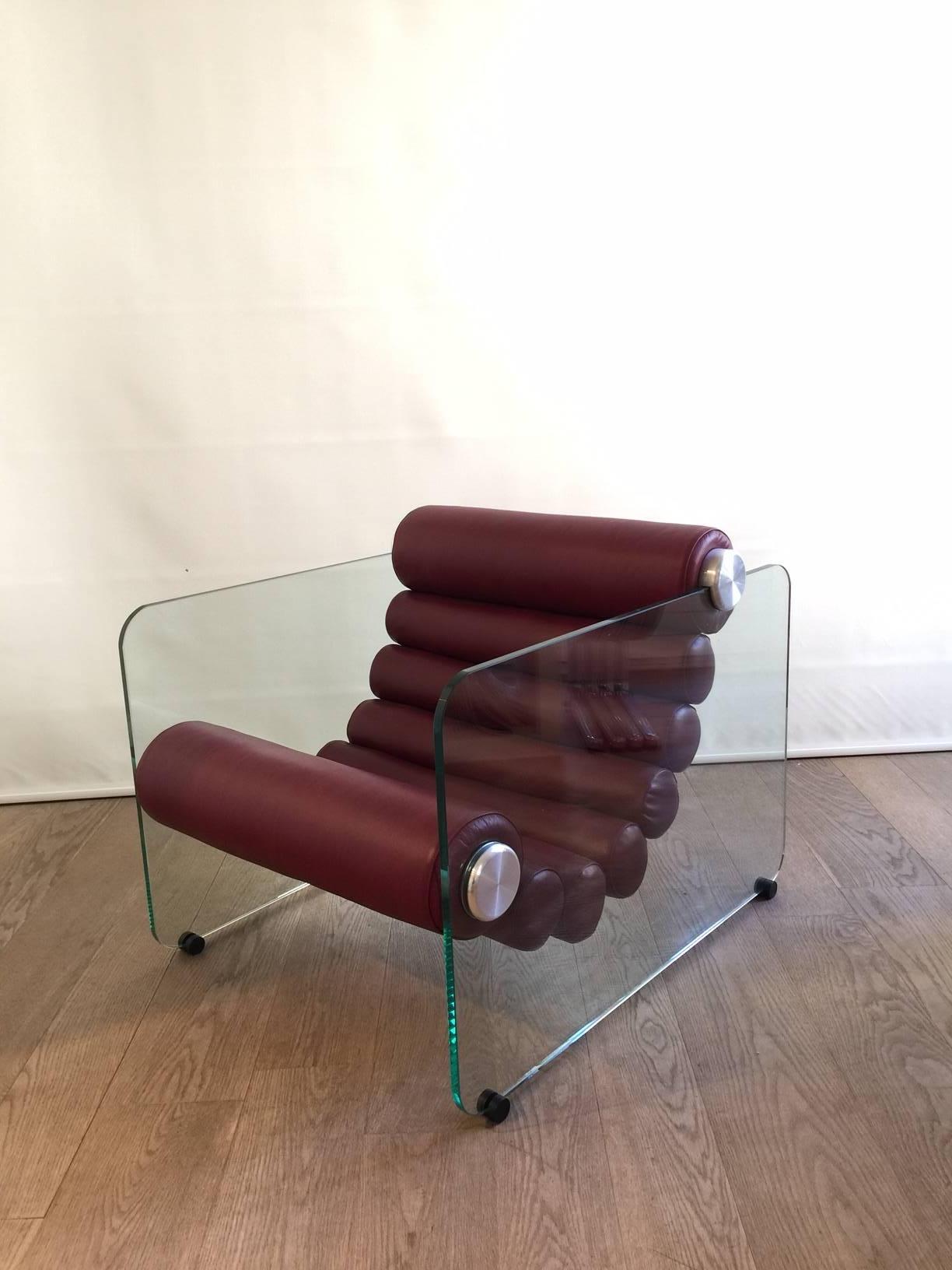 Mid-20th Century Fabio Lenci Hyaline Lounge Chair For Sale