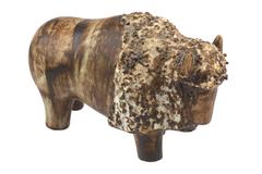 Ego Stengods Lidkōping Swedish Ceramic Bison, Bisonoxe