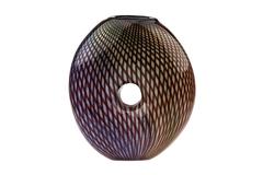 Mid-Century Murano Glass Vase with Multicolor Mezza Filigrana