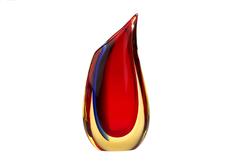 Flavio Poli for Seguso Vetri d'Arte Red and Yellow Sommerso Vase