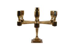 Gusum Metallslöjden AB Sweden Solid Brass Triangular Candleholder
