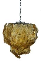 1960s Mazzega Venetian Murano Clear Leaf Chandelier