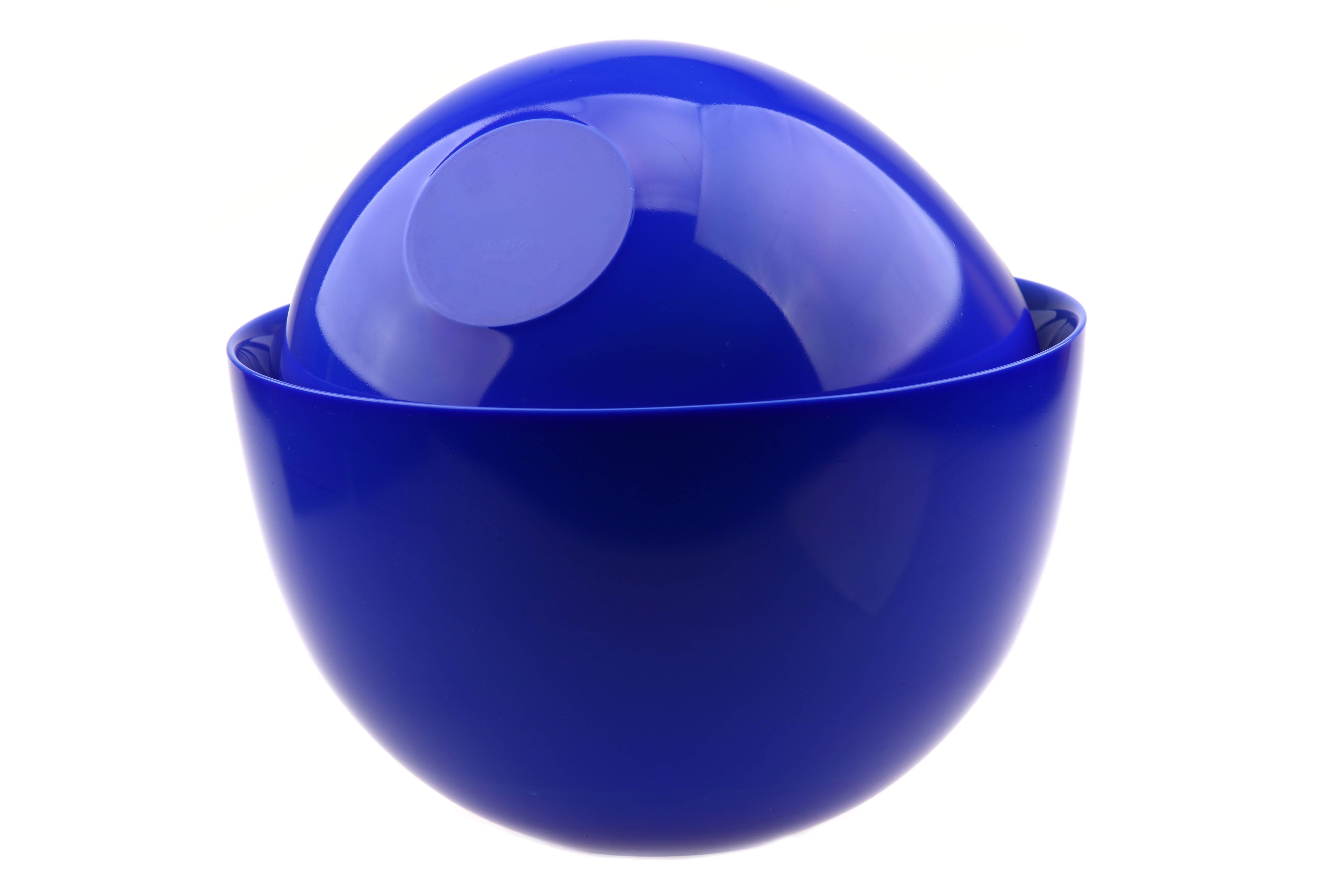 Mid-Century Modern Orrefors Blue Large and Extra Large Bowl Designed by Sven Palmqvist 1950s-1960s For Sale