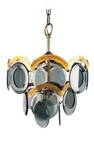 Gino Vistosi Italian Mid-Century Modern Smoked Blue Glass Chandelier