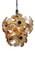 Murano Glass Flower Sputnik Chandelier by Mazzega, 1960s