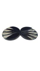 Bakelite Art Deco Carved Brown/Black and White Belt Buckle