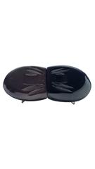 Bakelite Art Deco Carved Brown and Black Belt Buckle