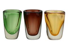 Set of Three Murano Italy Vases