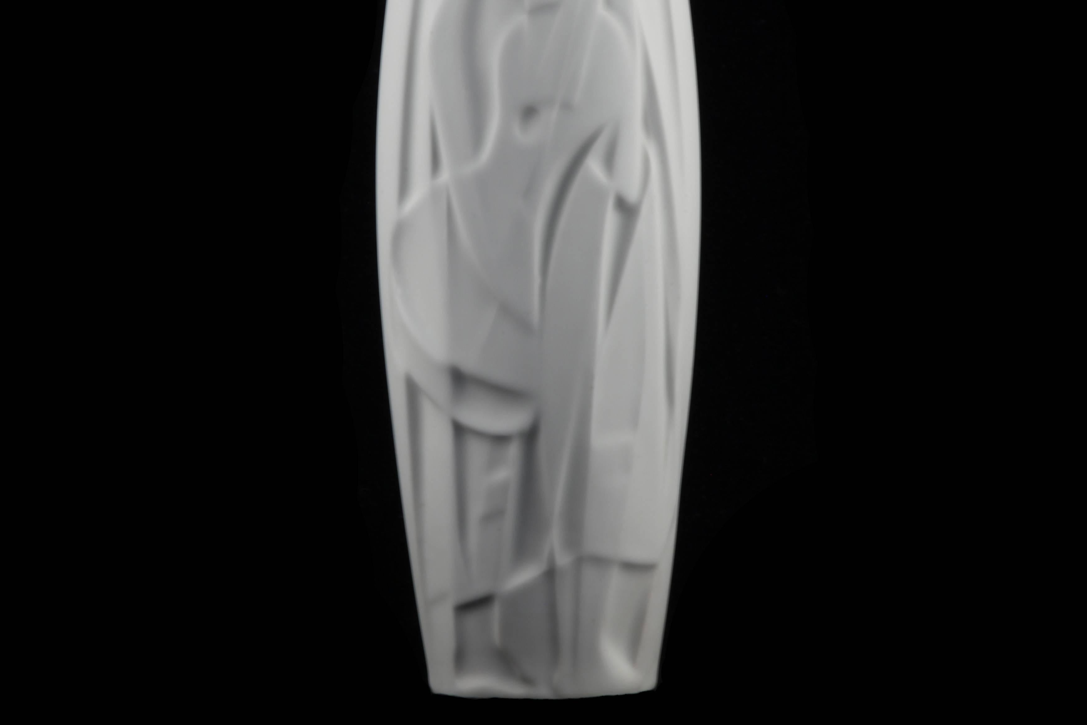 German Porcelain Op Art Vase 'the Lute Player', Cuno Fischer for Rosenthal 7 For Sale 1