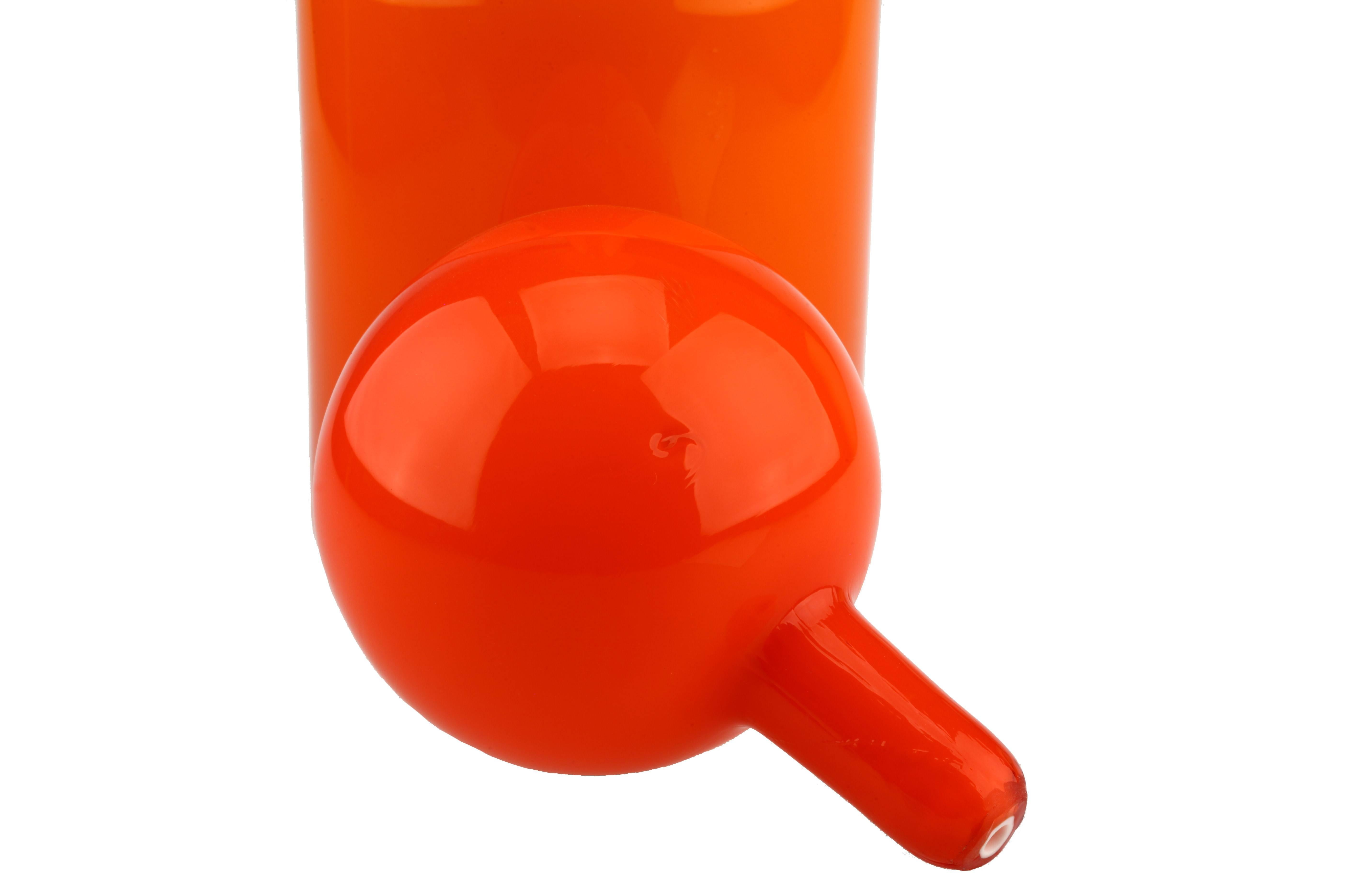 Swedish Danish Orange Glass Vase by Otto Brauer for Holmegaard, 1960s