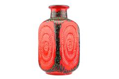 Bay Keramik West German Pottery Floor Vase Extra Large with a Graphical Decor