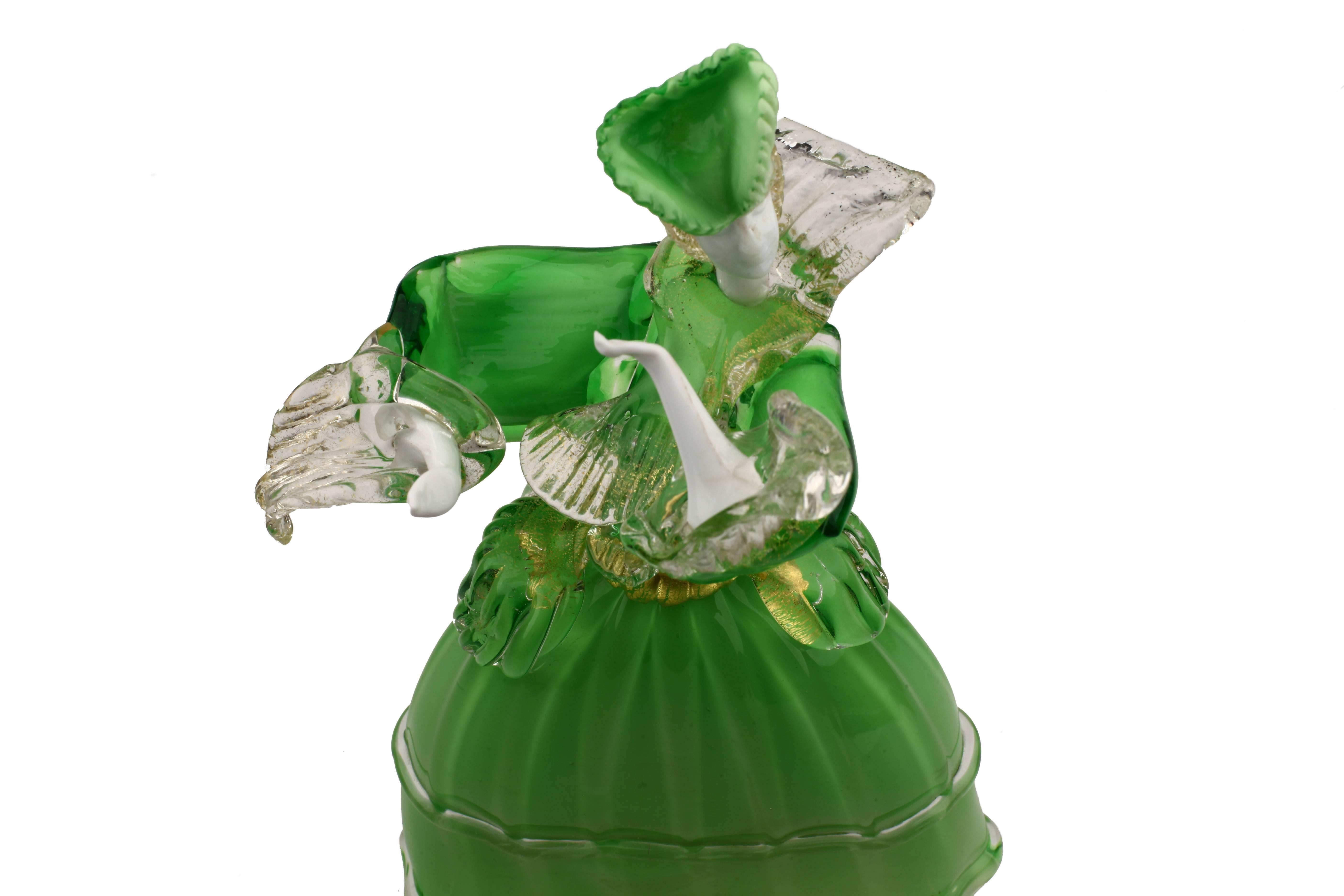 murano glass lady figurine